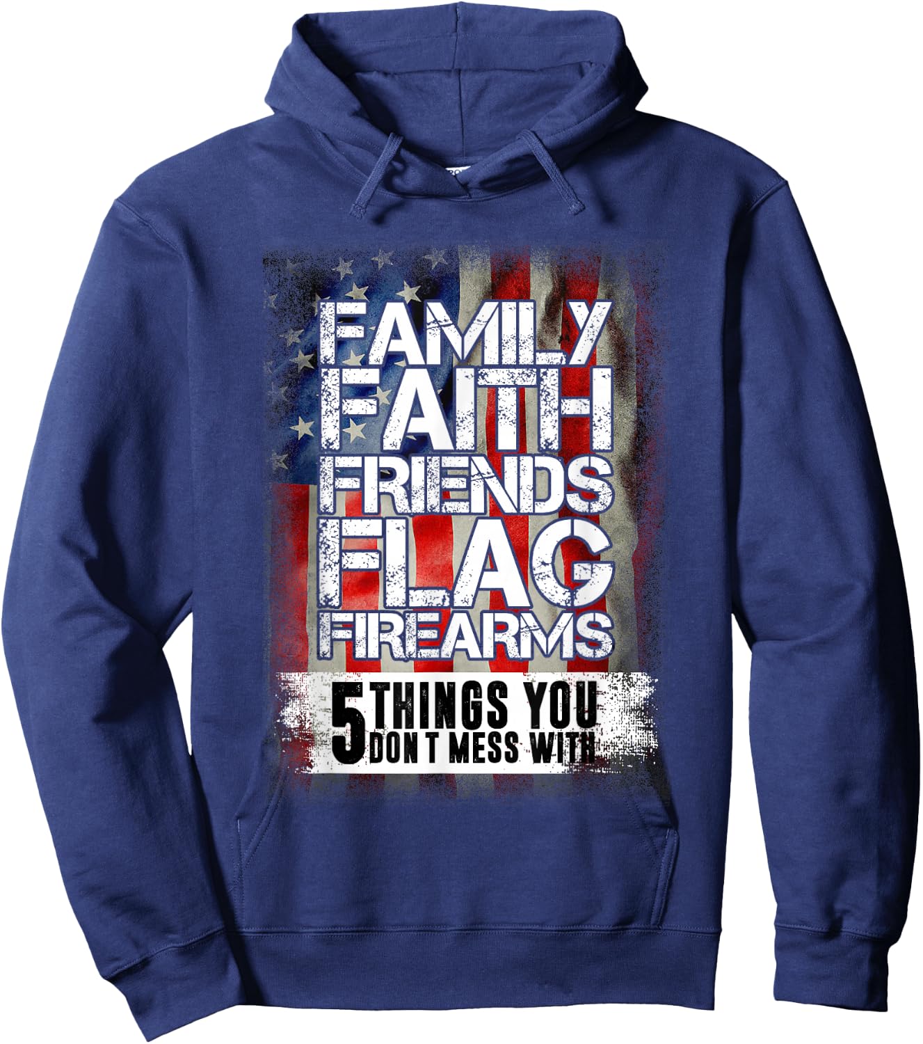 Family Faith Friends Flag Firearms Family Hoodie - Hoodie | Navy
