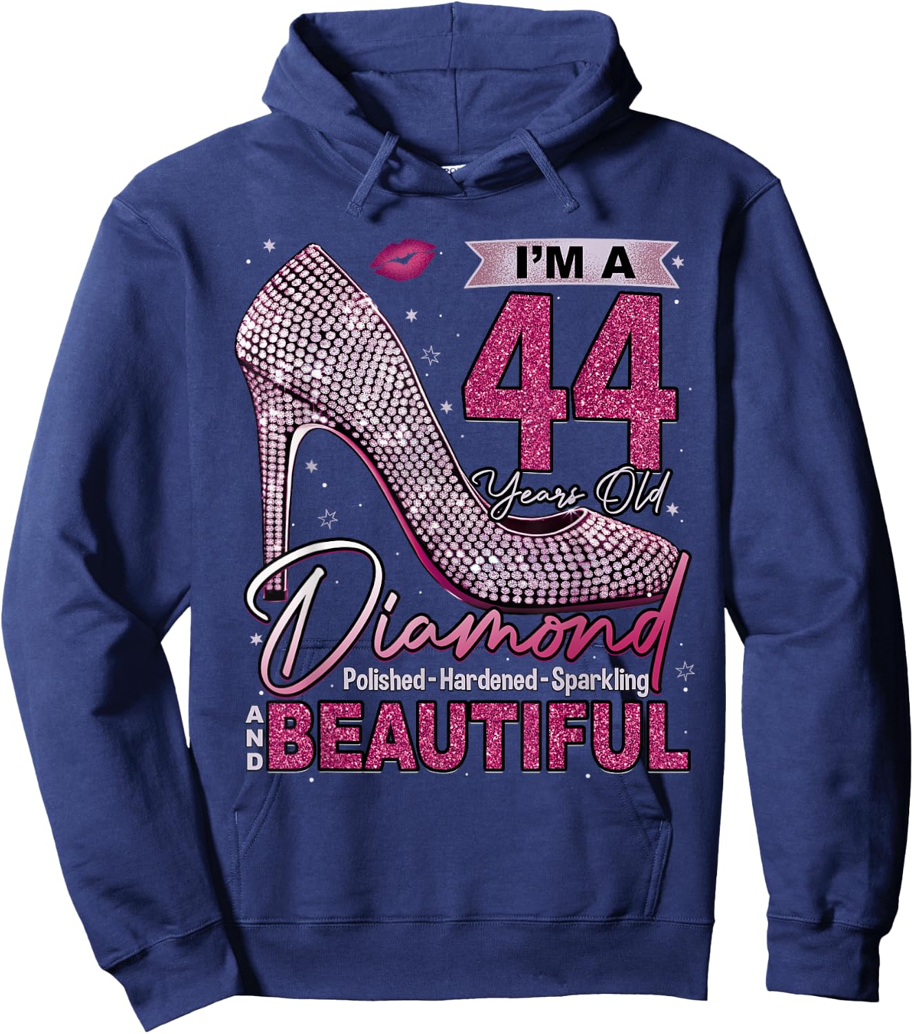 I'm A 44 Years Old Diamond, 44 and Fabulous Birthday Women Hoodie - Hoodie | Navy