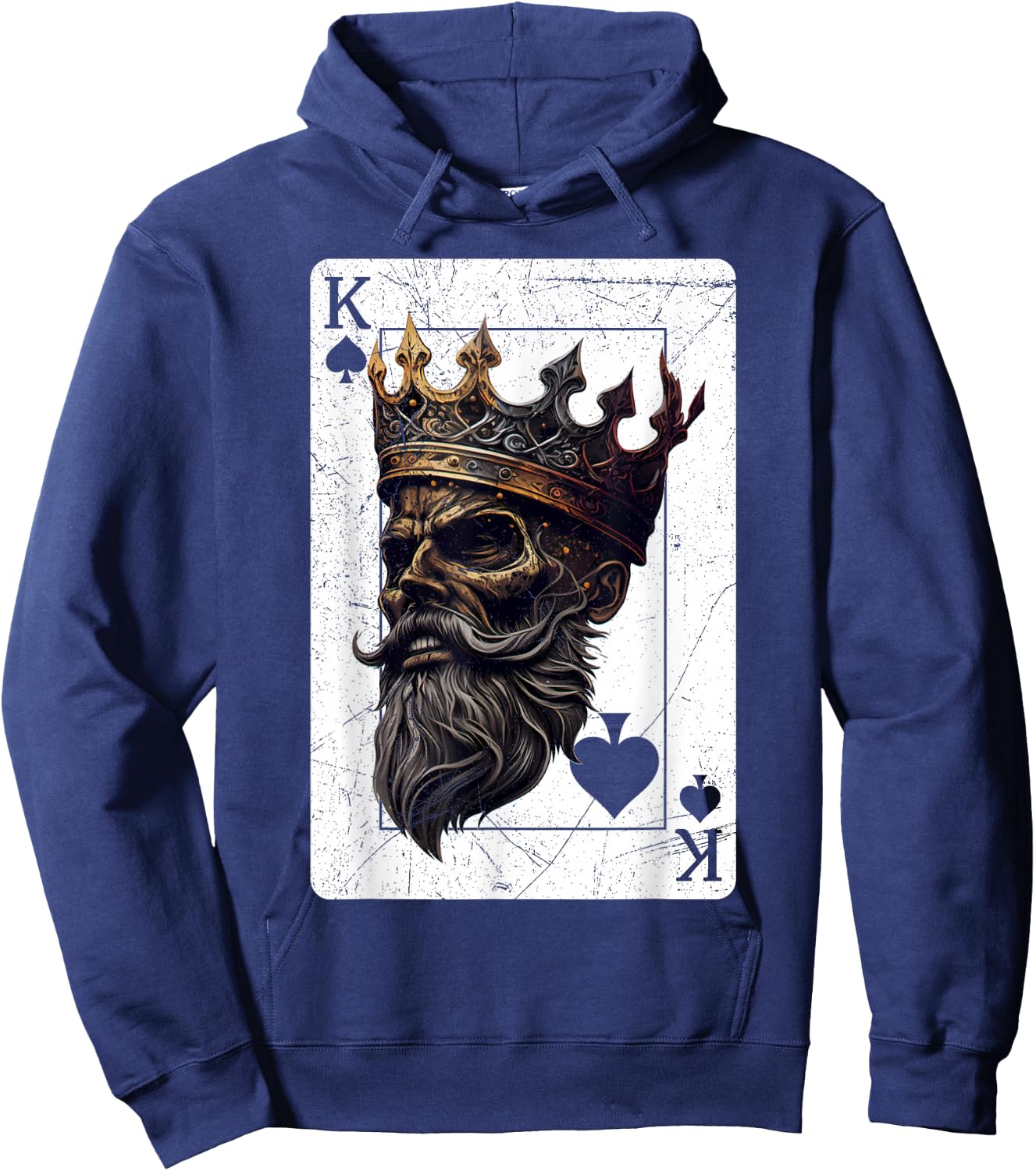 King Spades Creepy Halloween Card Game Poker Gothic Hoodie - Hoodie | Navy
