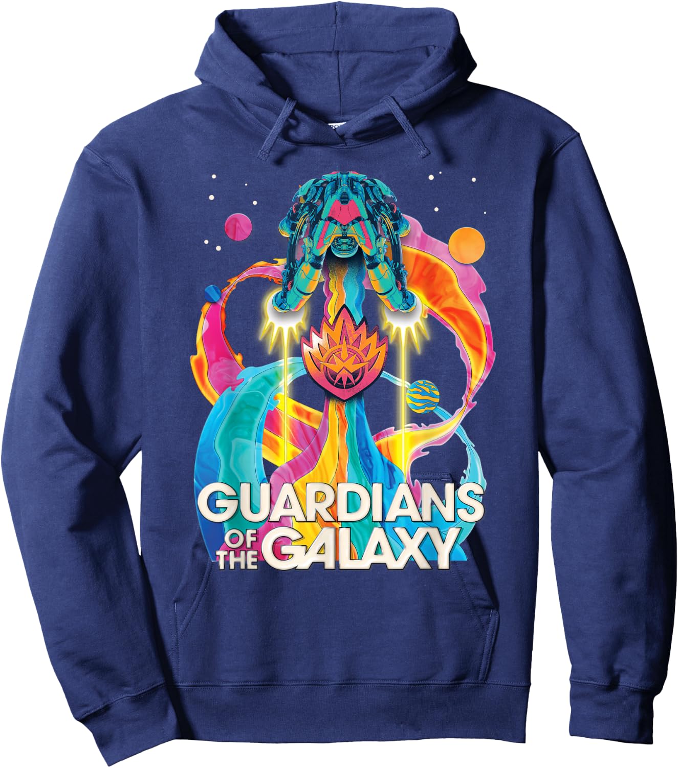 Marvel Guardians of The Galaxy Volume 3 Bowie Space Rainbow Hoodie - Hoodie | Navy