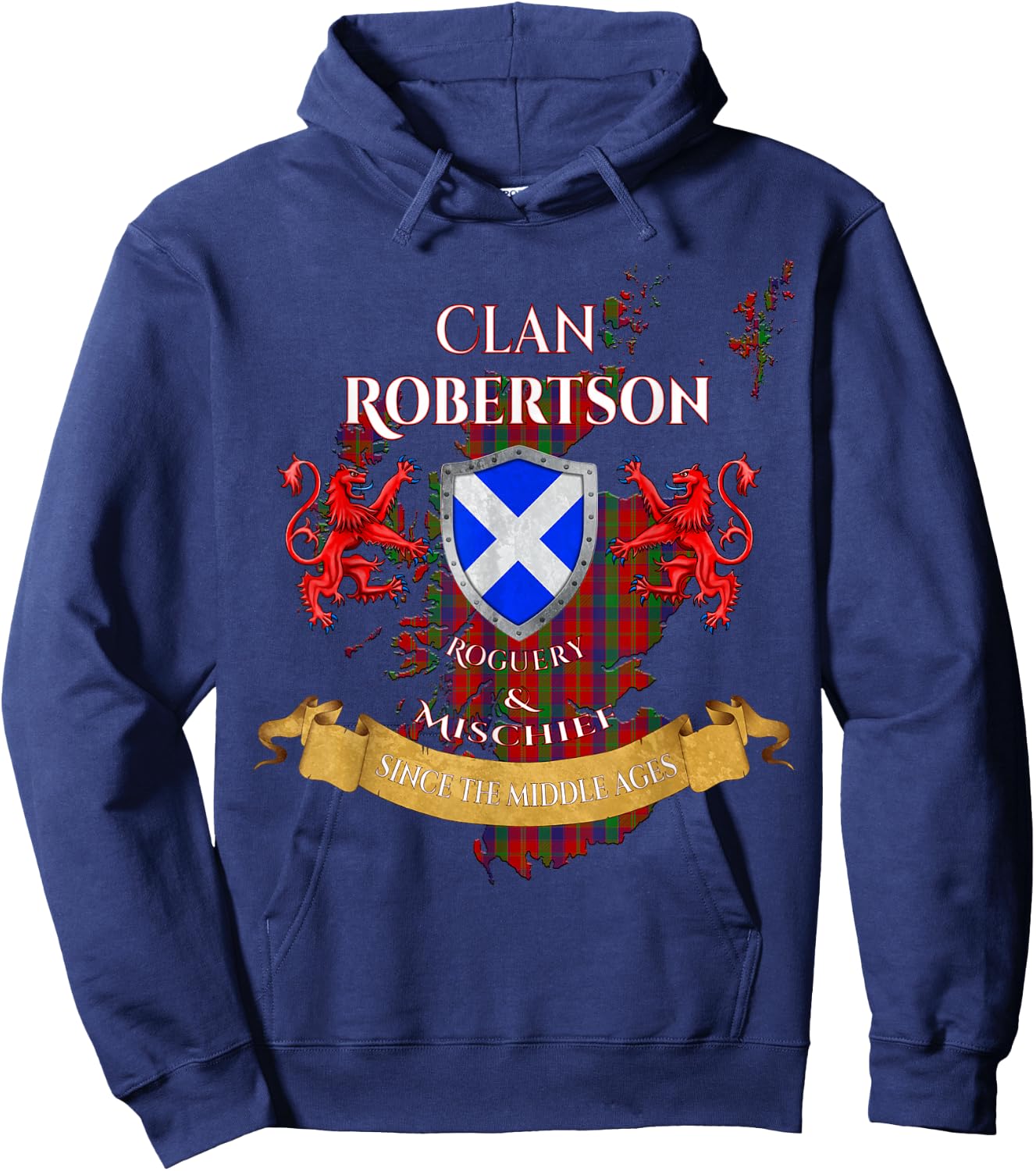 Robertson Scottish Family Clan Middle Ages Mischief Hoodie - Hoodie | Navy