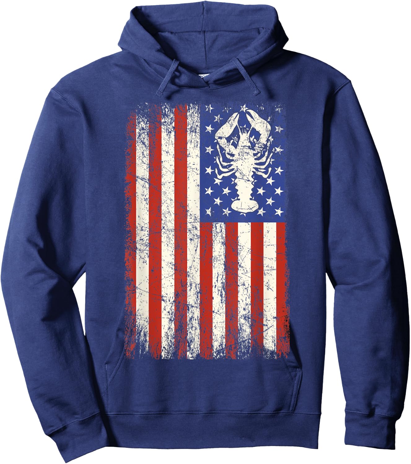 Crawfish Boil USA Flag American Crayfish Crew Festival Men Hoodie - Hoodie | Navy