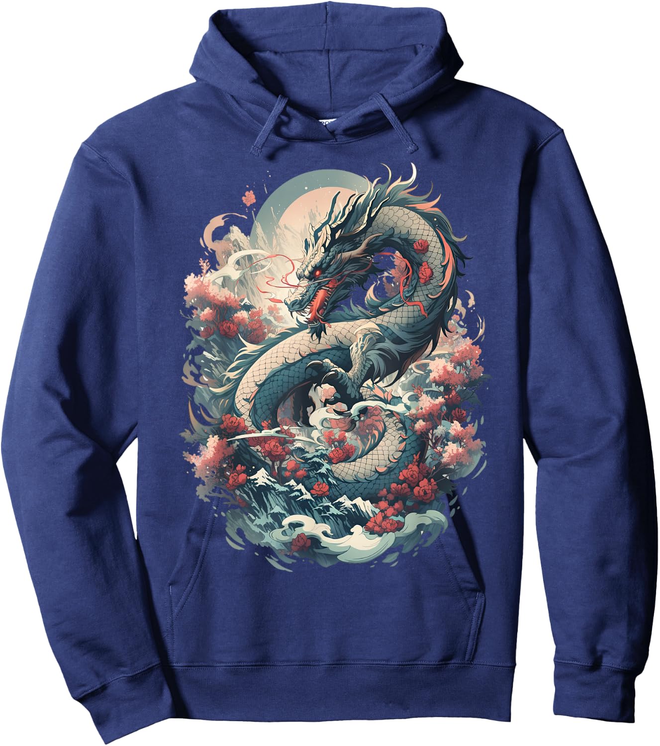 Japanese Aesthetic Dragon japanese art Japan Tattoo Hoodie - Hoodie | Navy