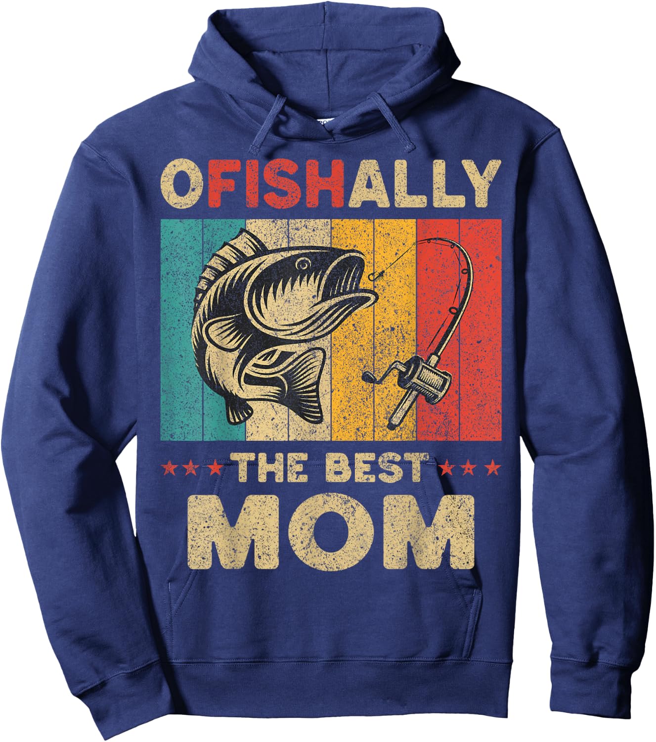 Father's Day Funny Fishing Ofishally The Best Mom Hoodie - Hoodie | Navy