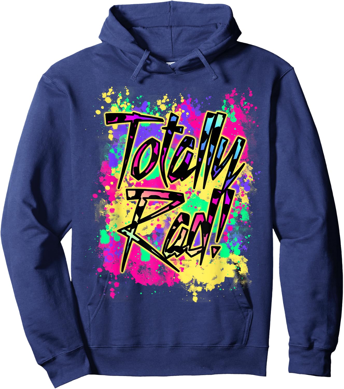 Totally Rad 80s Paint Splat 1980s Party Hoodie - Hoodie | Navy