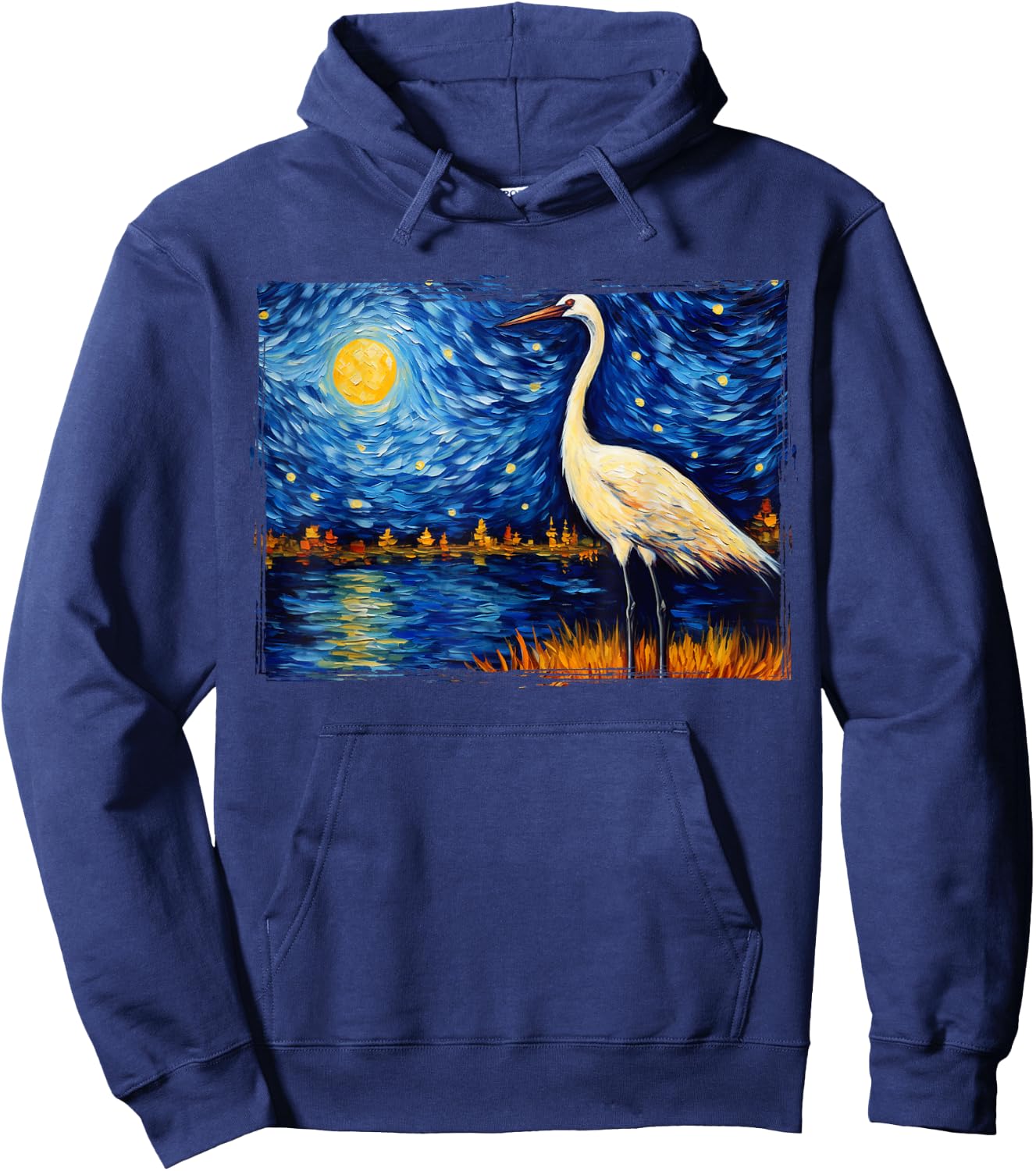 Whooping Crane Bird Hoodie - Hoodie | Navy