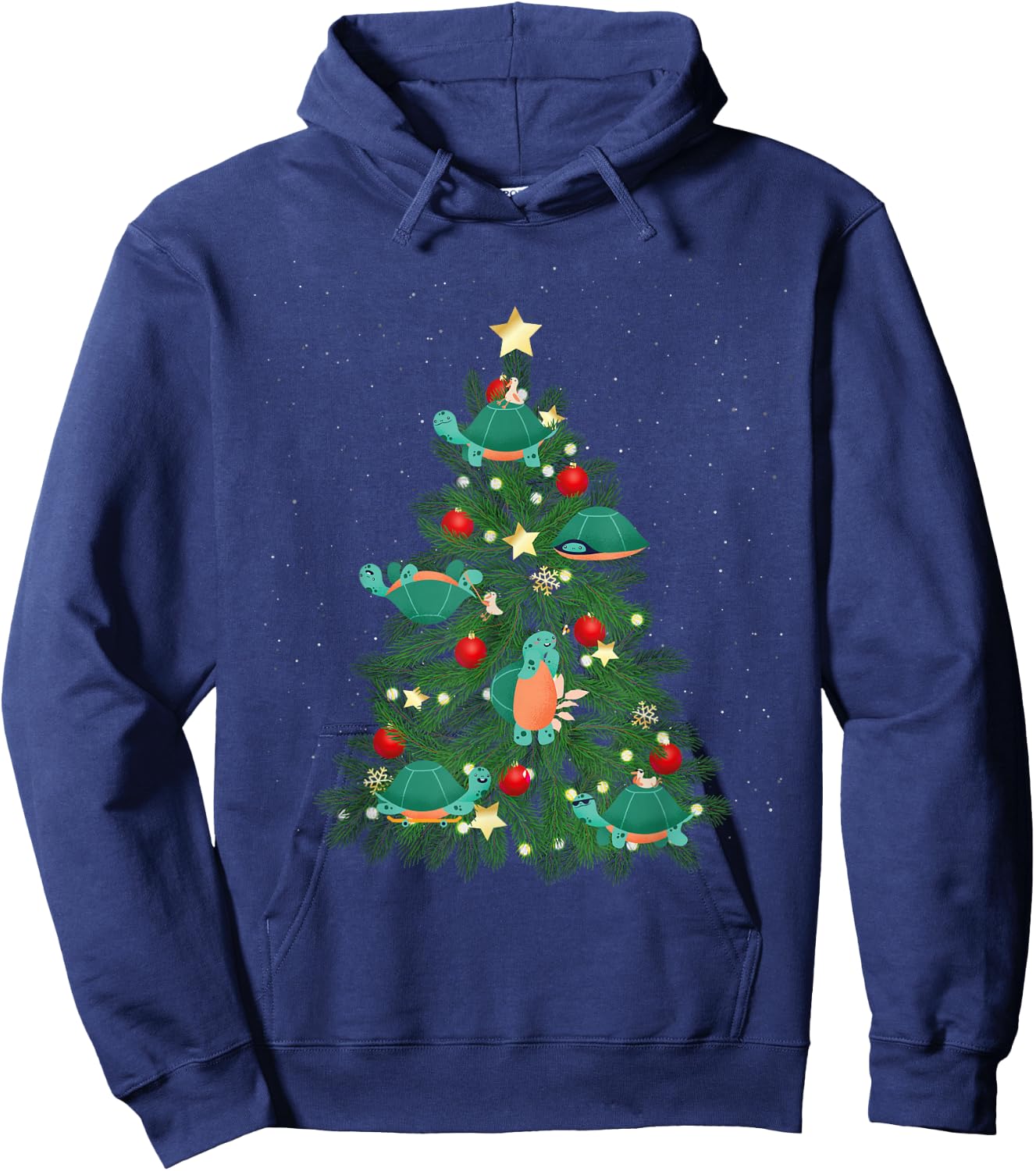 Sea Turtle Tortoise Christmas Tree Hoodie - Hoodie | Navy