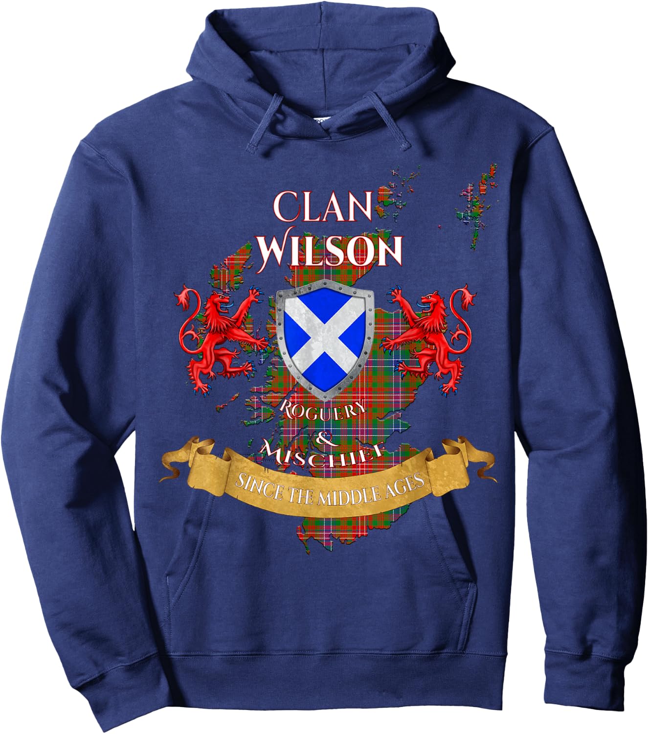 Wilson Scottish Family Clan Middle Ages Mischief Hoodie - Hoodie | Navy