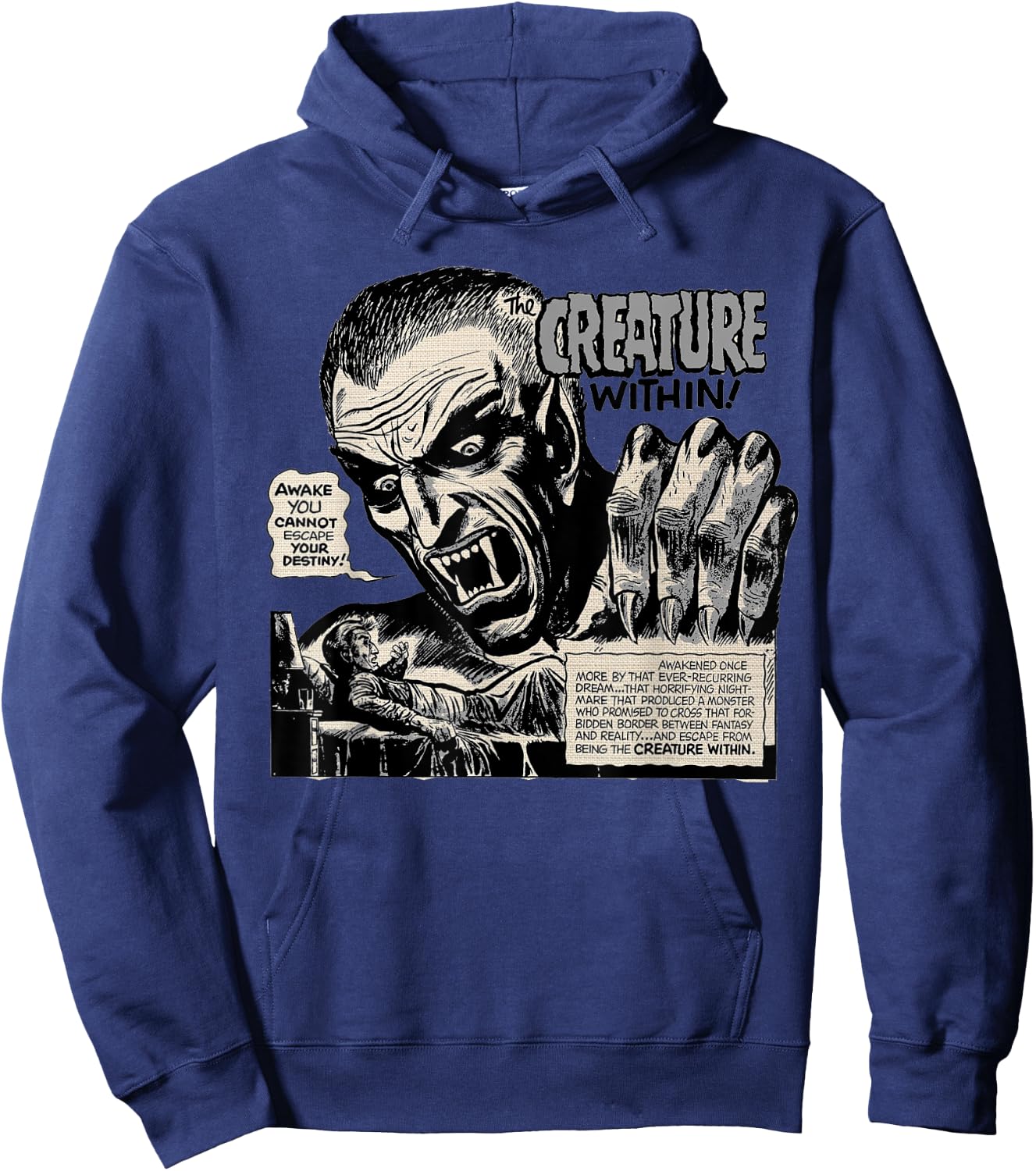 Retro Horror Movie Monster Vampire Vintage Halloween Dracula Hoodie - Hoodie | Navy