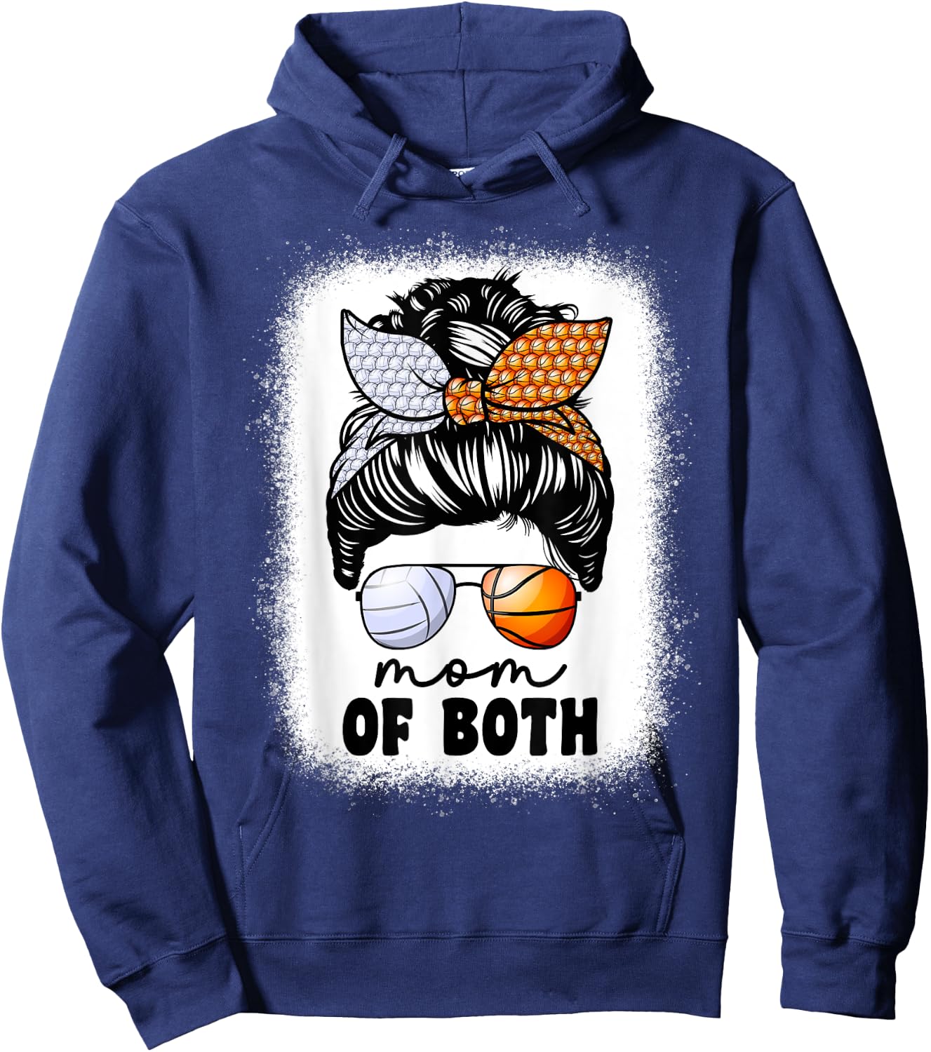 Mom Of Both Volleyball And Basketball Mom Mama Hoodie - Hoodie | Navy