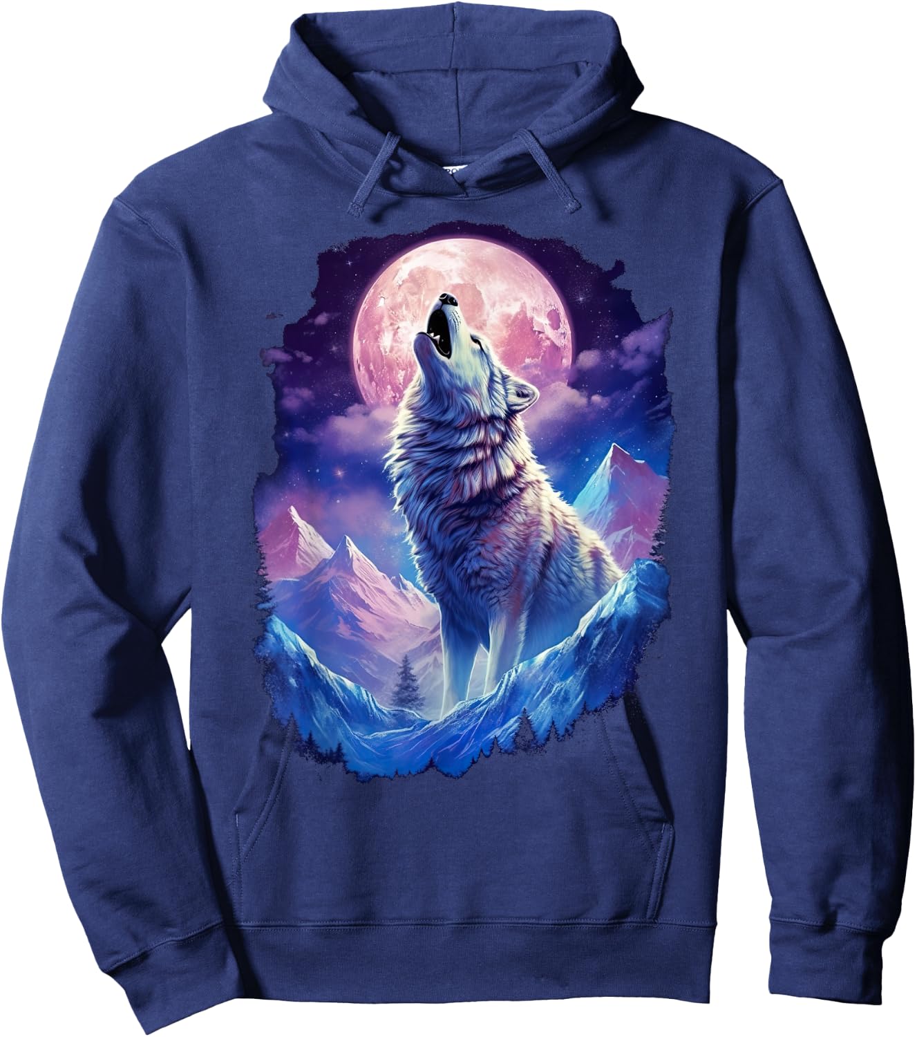 Wolf Moon Howling Funny Wolves pack of wolves Hoodie - Hoodie | Navy