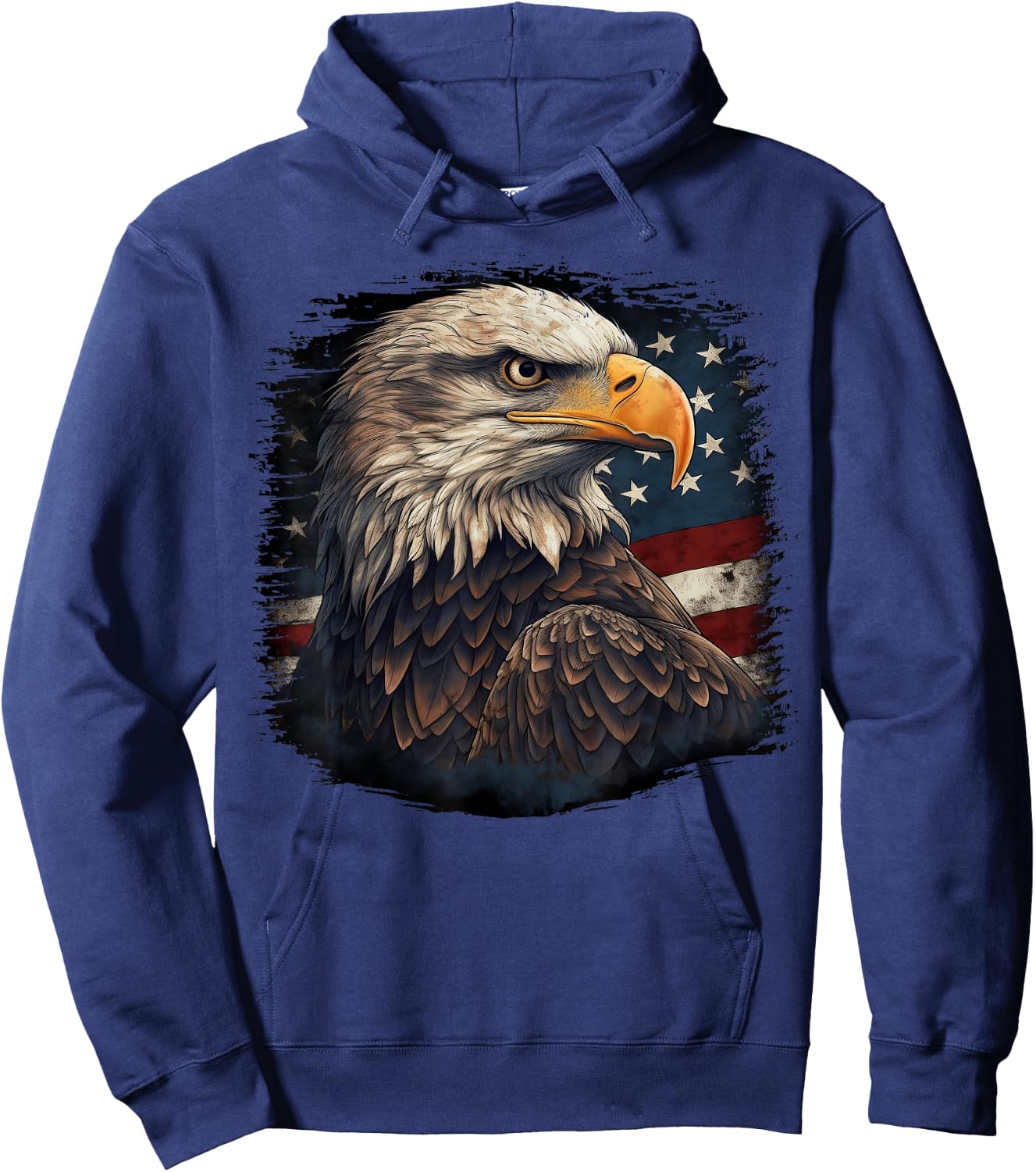 Bald Eagle US American Flag 4th of July Proud Patriotic Hoodie - Hoodie | Navy