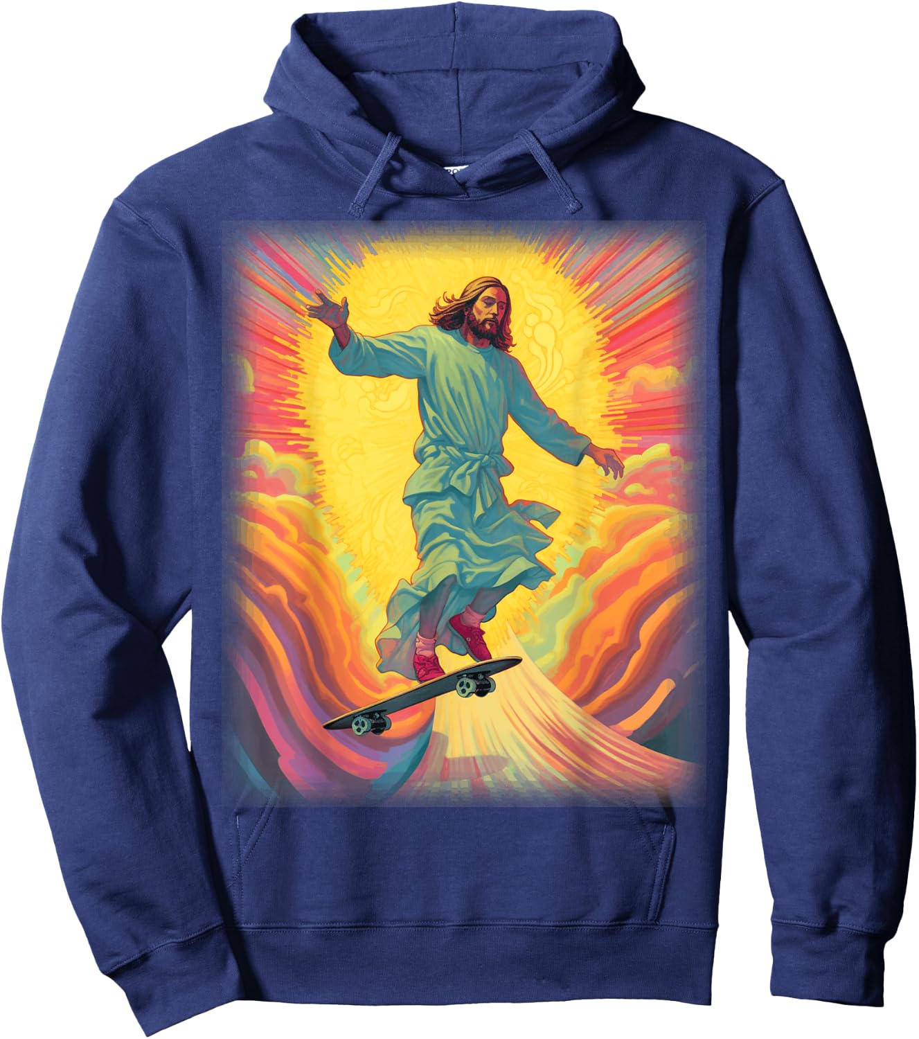 Jesus Skateboarder Heaven Skateboard Christian Skateboarding Hoodie - Hoodie | Navy