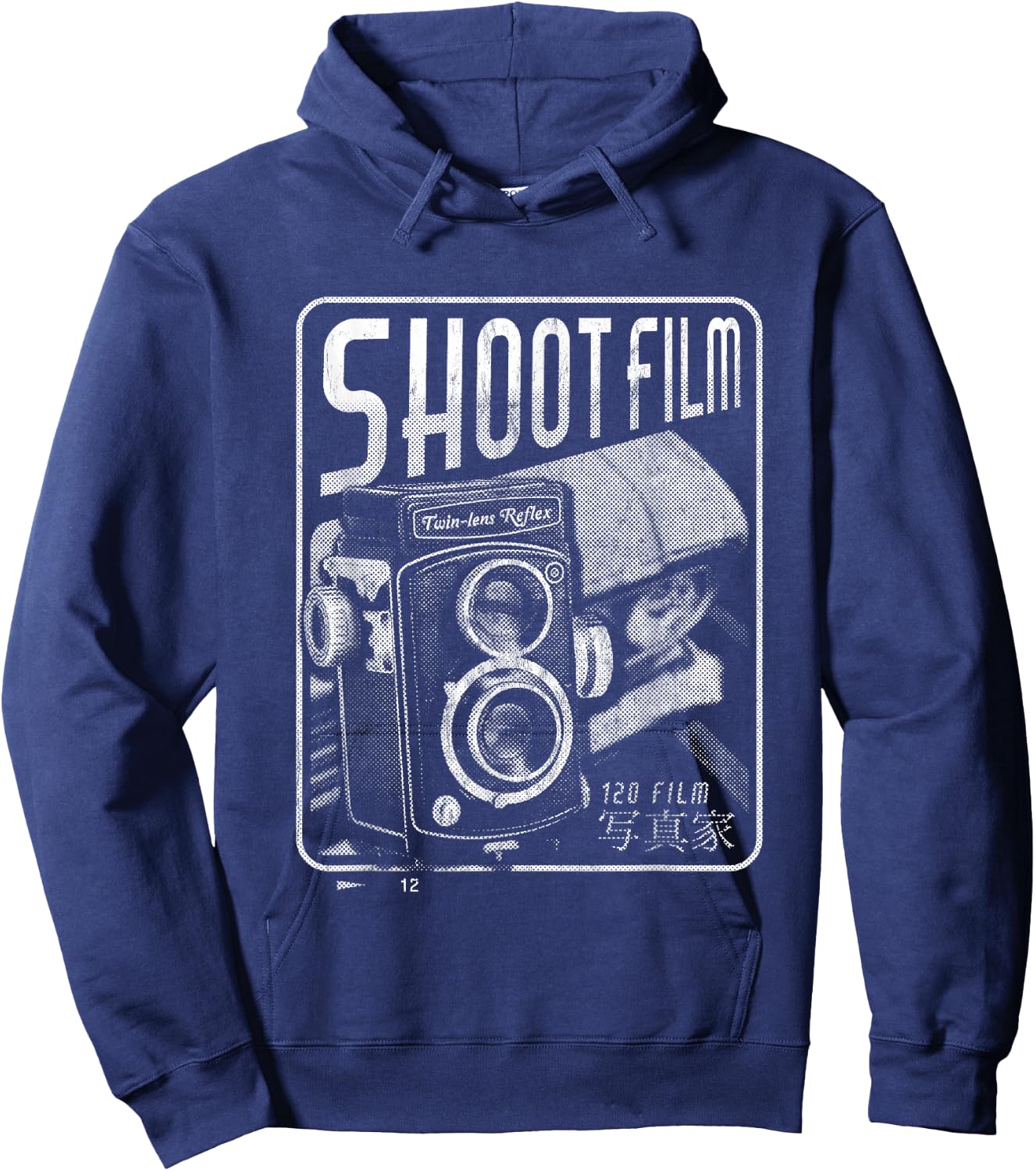 Shoot Film Medium Format Vintage Camera Analogue Photography Hoodie - Hoodie | Navy