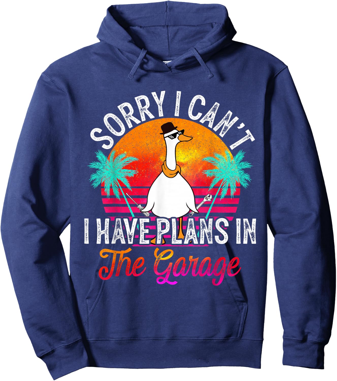 I Cant I Have Plans In The Garage Fathers Day Car Mechanics Hoodie - Hoodie | Navy