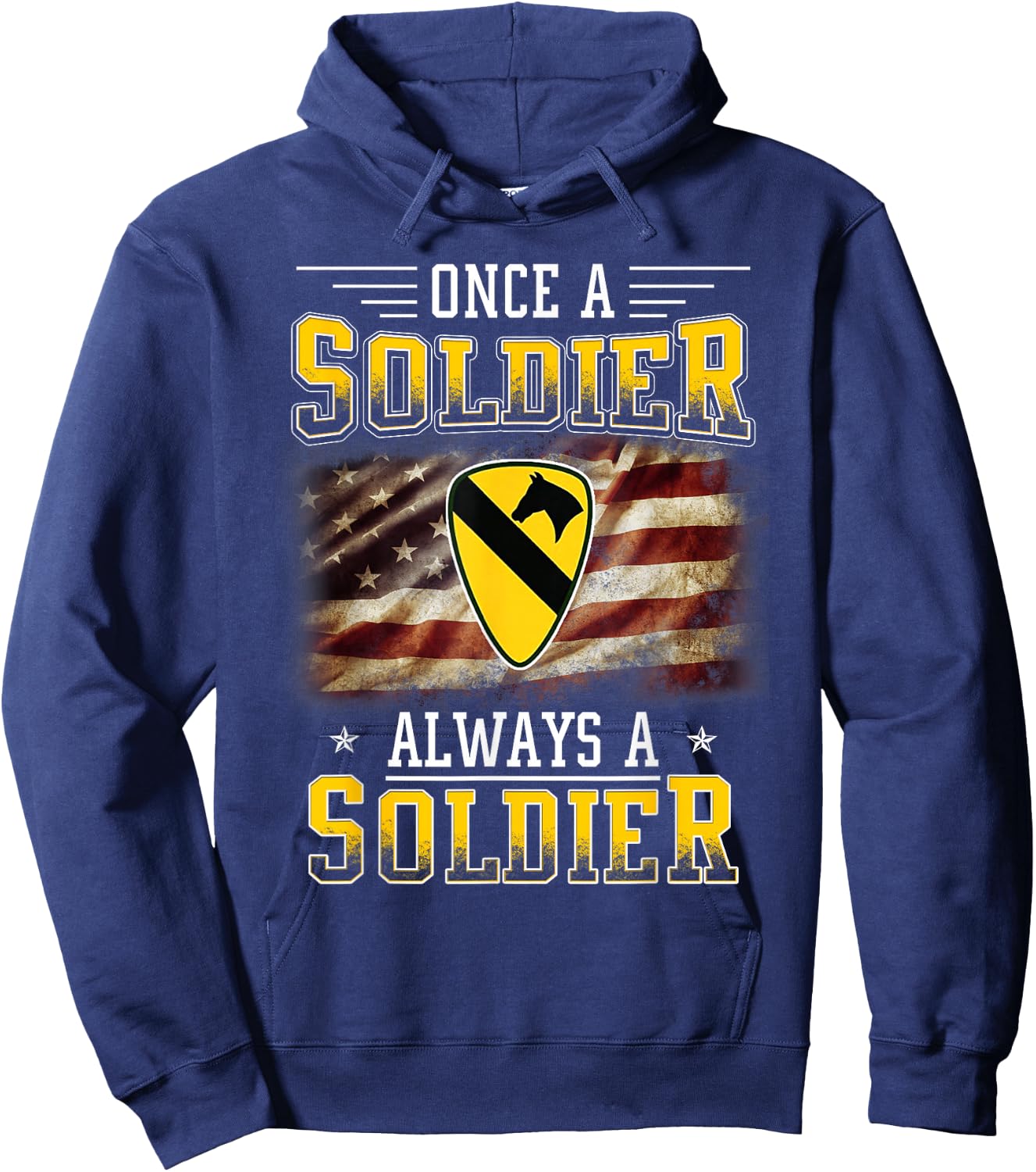 1st Cavalry Division Veteran Always a Soldier Military Xmas Hoodie - Hoodie | Navy