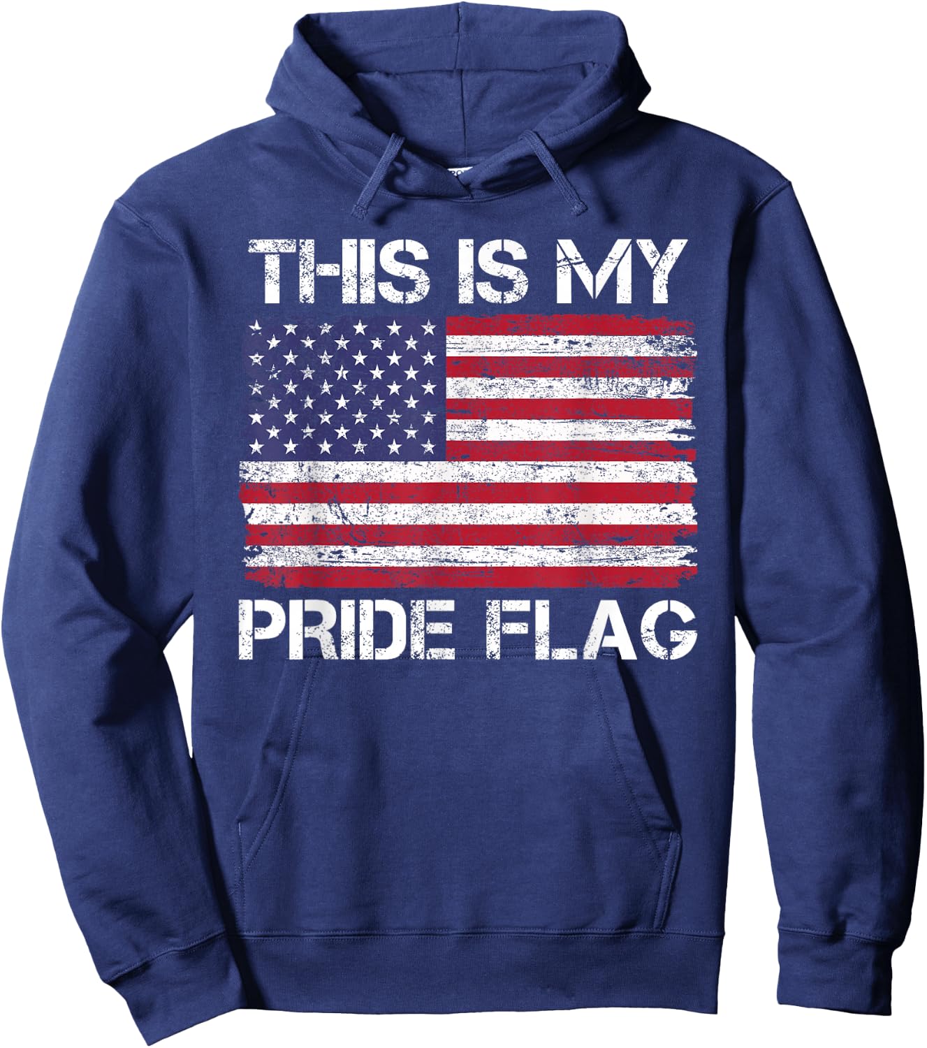 This is My Pride Flag USA American 4th of July Patriotic Hoodie - Hoodie | Navy
