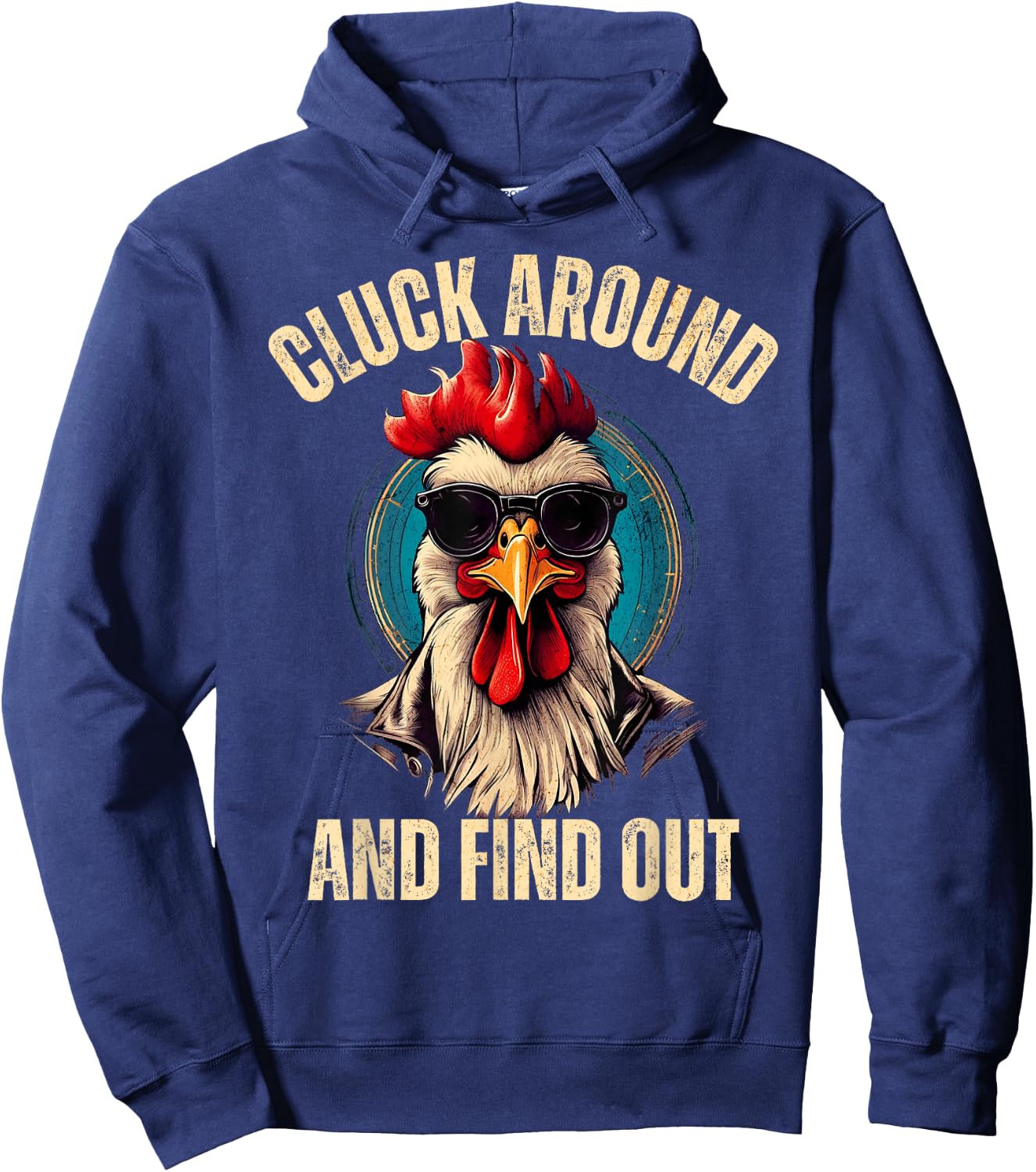Cluck around and find out funny gangster rooster Hoodie - Hoodie | Navy