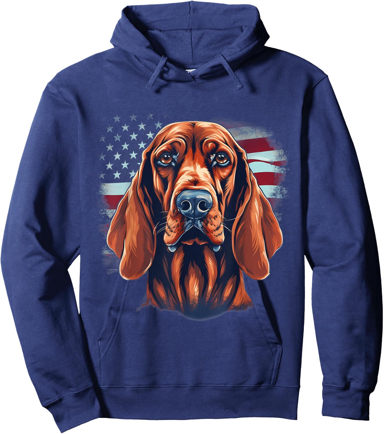 4th Of July US Flag Redbone Coonhound Dog Women Kids Men Hoodie - Hoodie | Navy