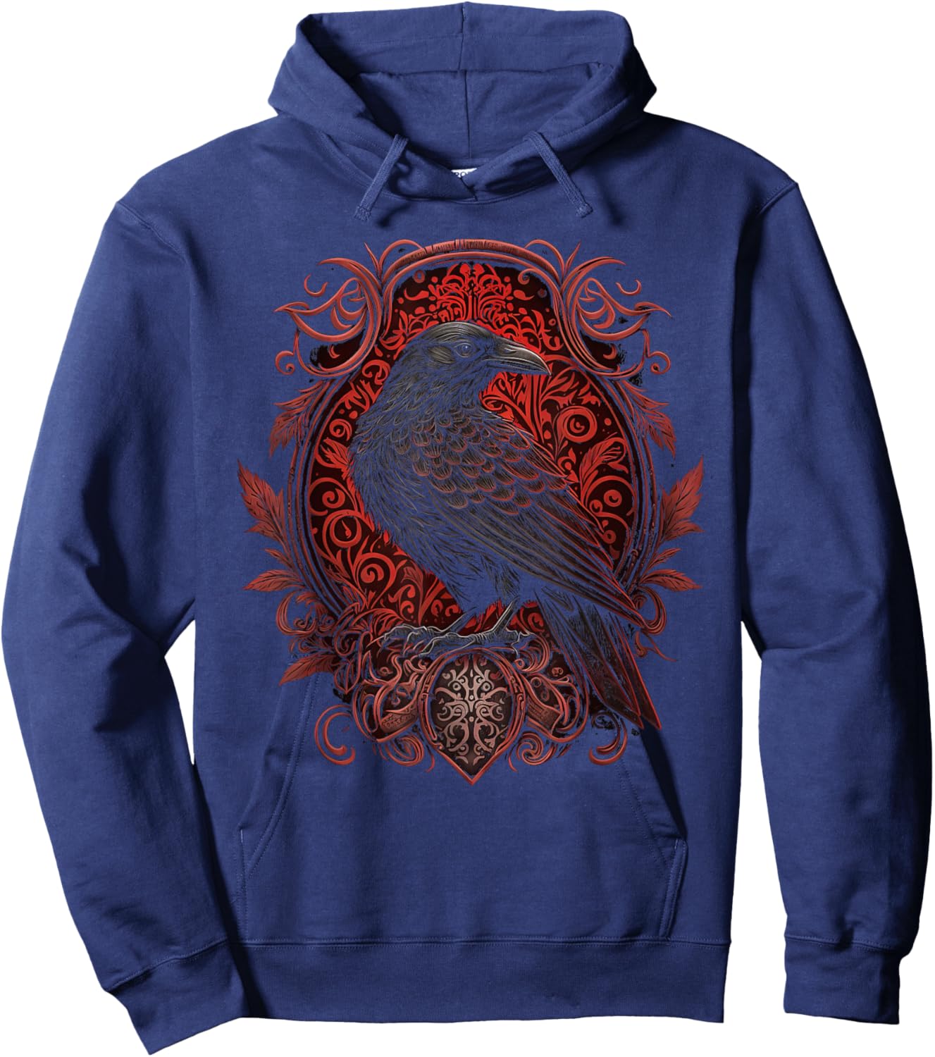 Odin's Raven Viking Norse Runes Nordmann Mythology Hoodie - Hoodie | Navy