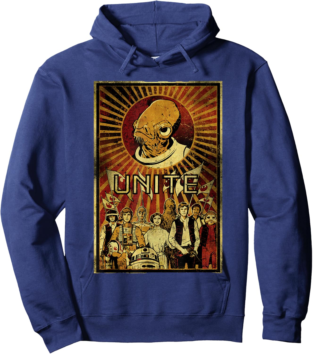 Star Wars Classic Unite Admiral Ackbar Vintage Poster Hoodie - Hoodie | Navy