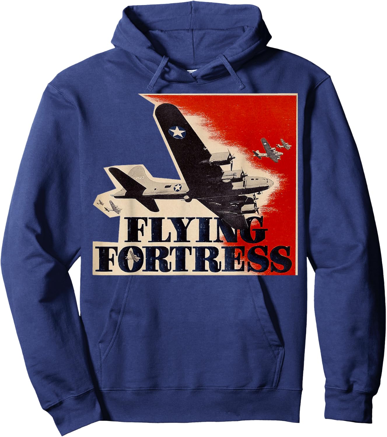 Vintage WWII B-17 USA Warplane B17 Flying Fortress Hoodie - Hoodie | Navy