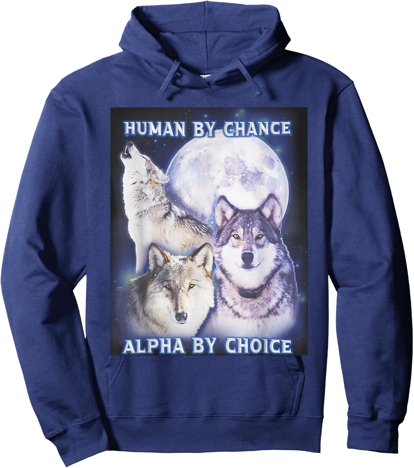 Human by Chance Alpha by Choice Alpha Wolf Women Hoodie - Hoodie | Navy