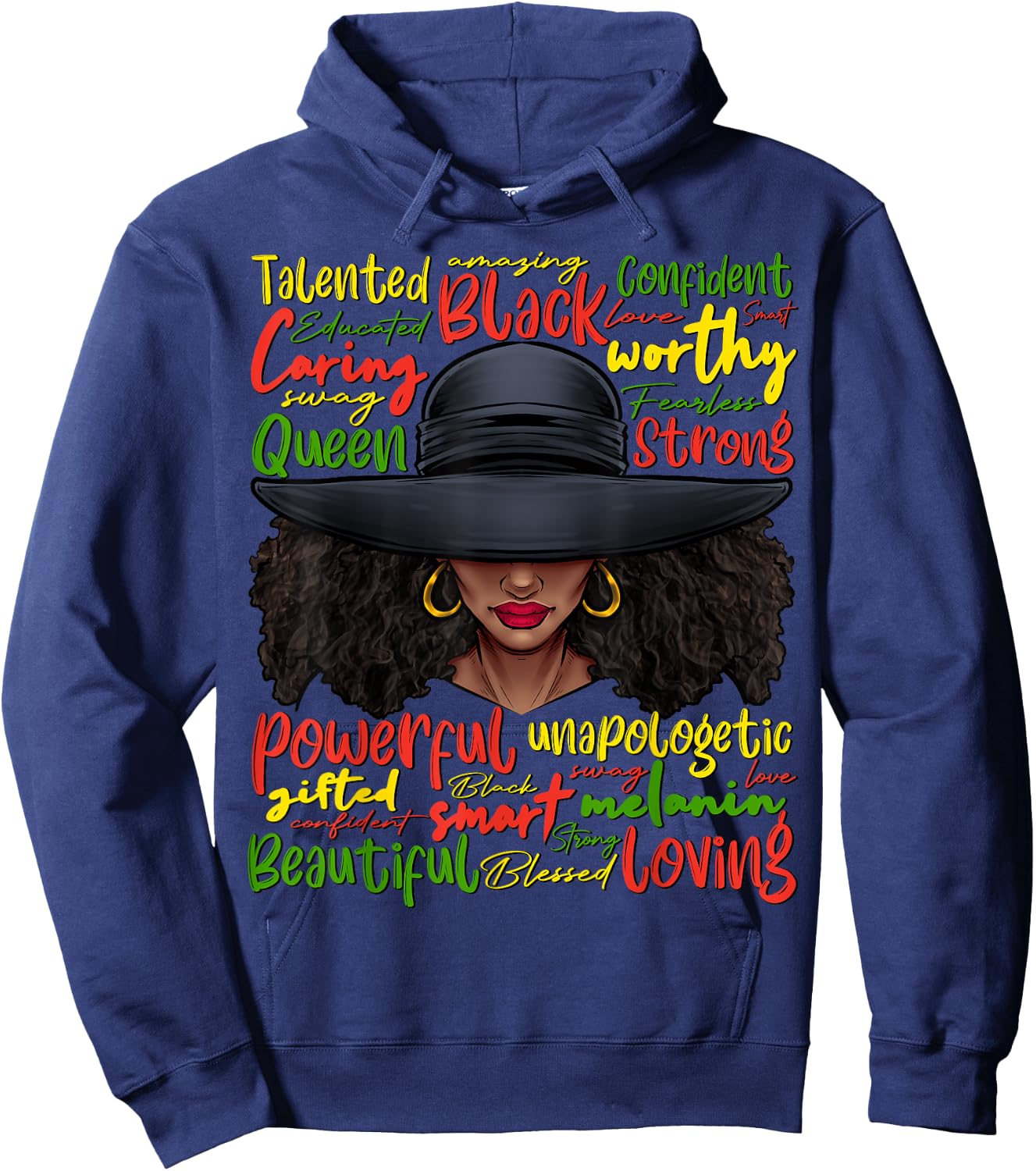 African Black History African American Ladies Juneteenth Hoodie - Hoodie | Navy