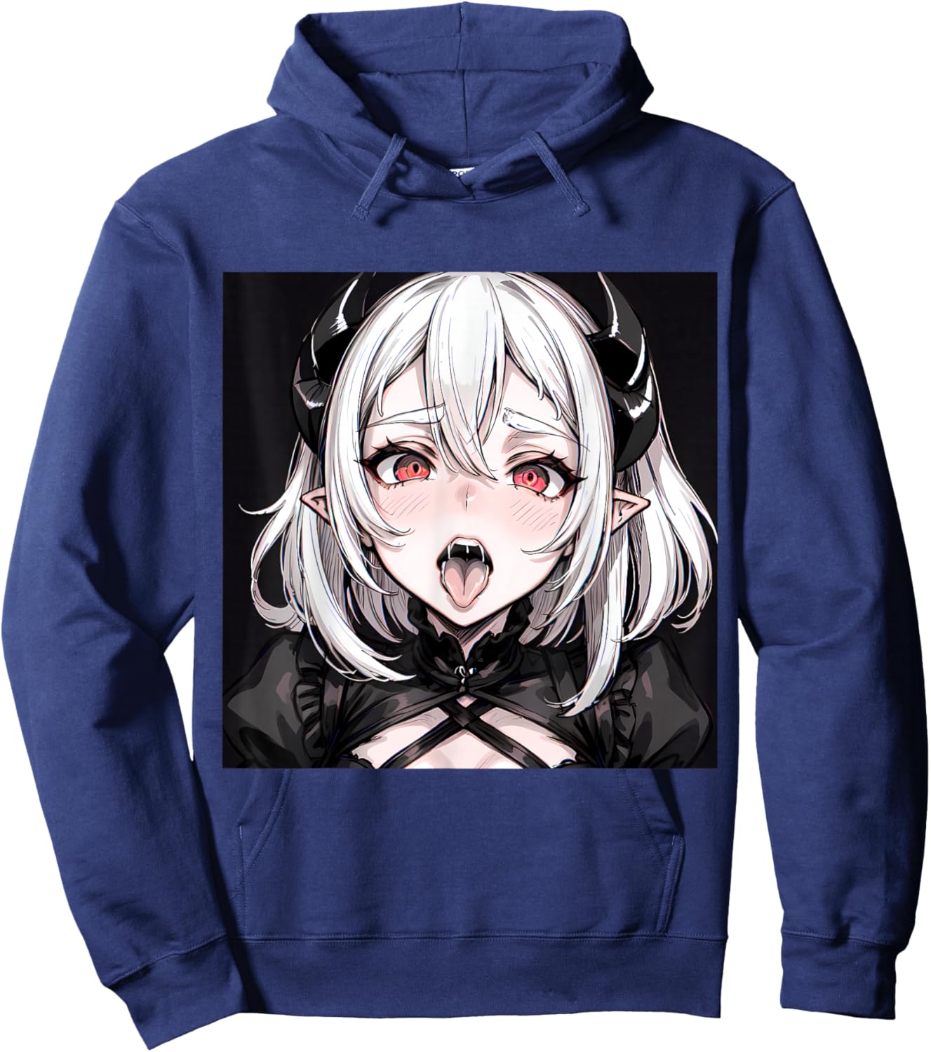 Lewd Anime Devil Girl Hentai Waifu Hoodie - Hoodie | Navy