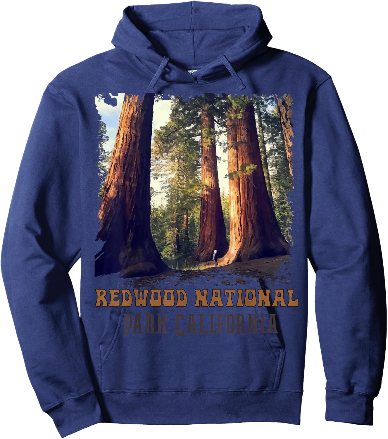 Humboldt Redwoods Retro US California State Vintage Parks Hoodie - Hoodie | Navy