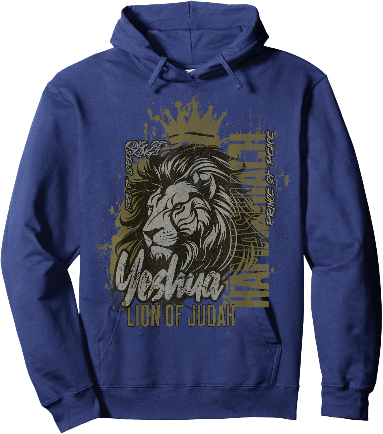 Yeshua Hamashiach Lion of Judah Messianic Hebrew Jesus Hoodie - Hoodie | Navy
