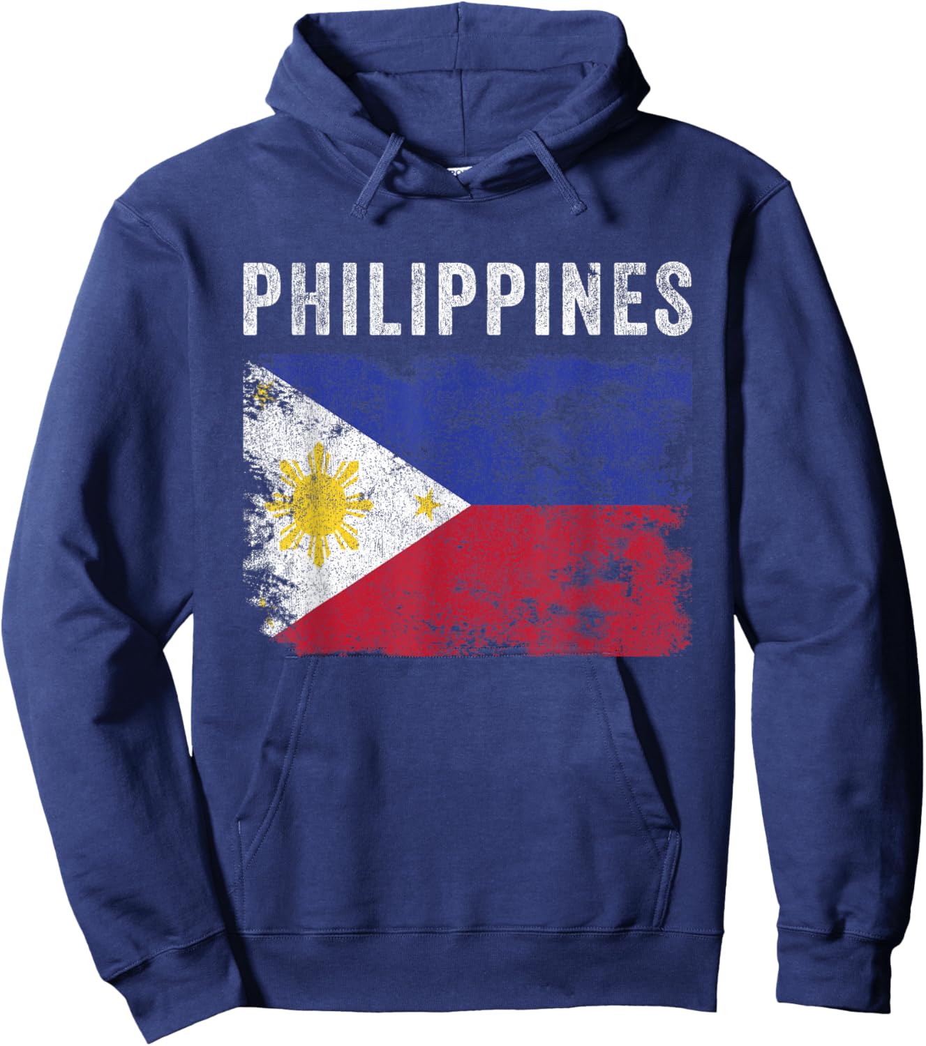 Philippines Flag Distressed - Men Women Kids - Filipino Flag Hoodie - Hoodie | Navy