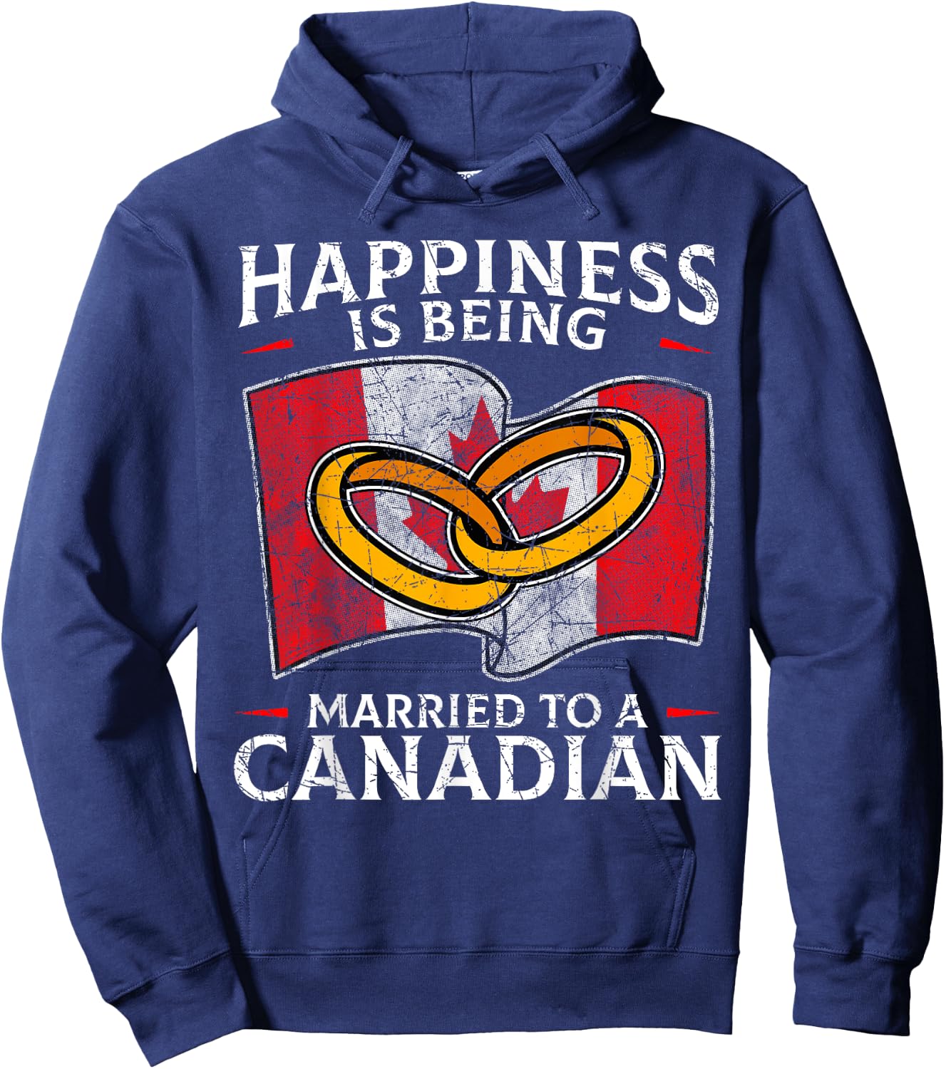 Canada Marriage Canadian Married Flag Wedded Culture Flag Hoodie - Hoodie | Navy