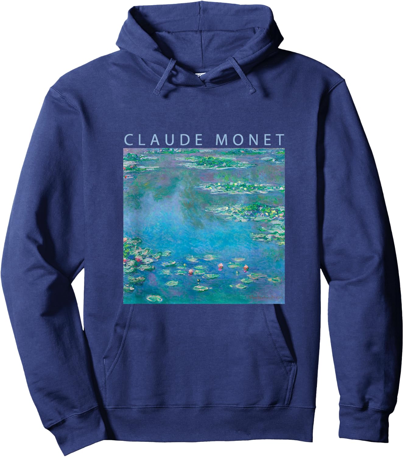 Claude Monet Funny Water Lilies Impressionism Painting Art Men Women Funny Clothes Art Present Oil Painting Hoodie - Hoodie | Navy