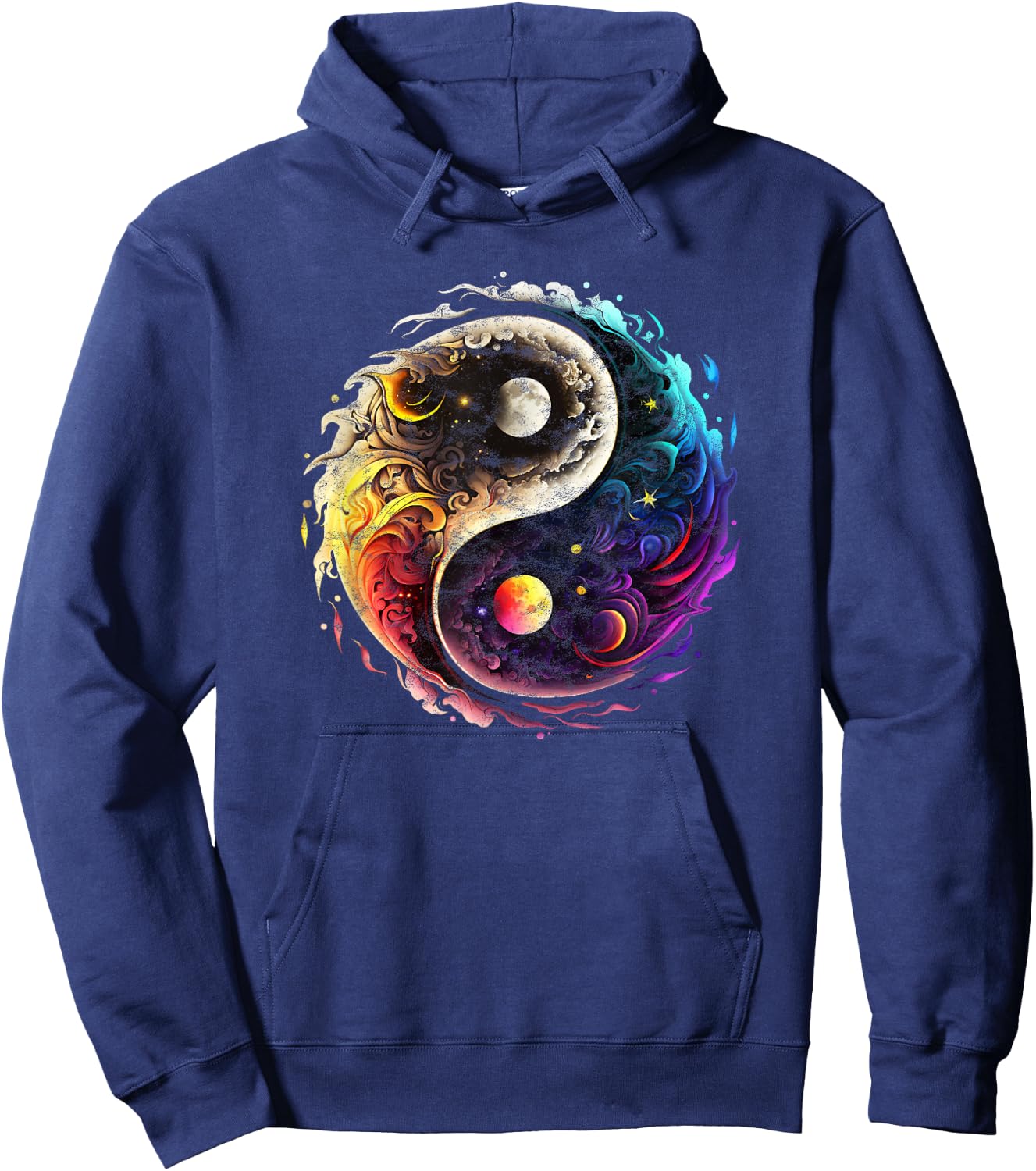 Yin Yang, sun, moon, universe, Tai chi, Qigong, yoga, Taoism Hoodie - Hoodie | Navy