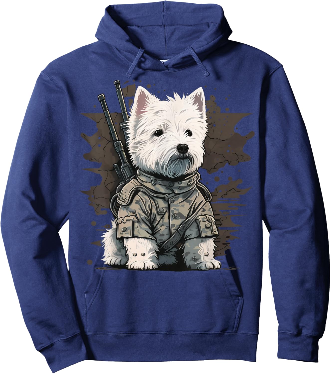 Soldier West Highland White Terrier Army Military Westie Hoodie - Hoodie | Navy
