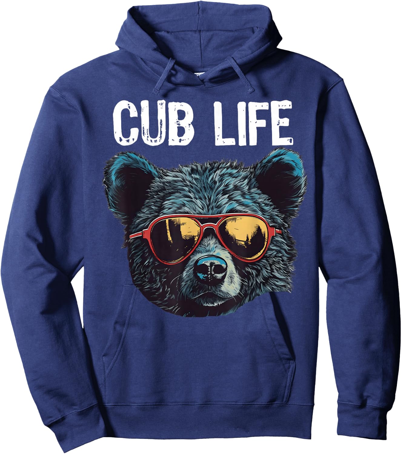 Funny Bear Cub Boys Toddler Brown Black Mom Son Daughter Hoodie - Hoodie | Navy
