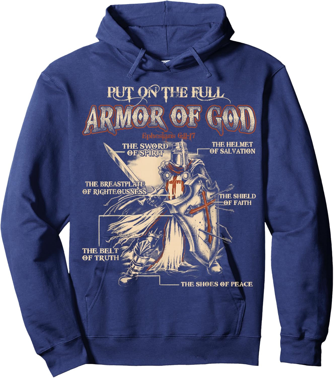 Put On The Full Armor Of God - Jesus Hoodie - Hoodie | Navy