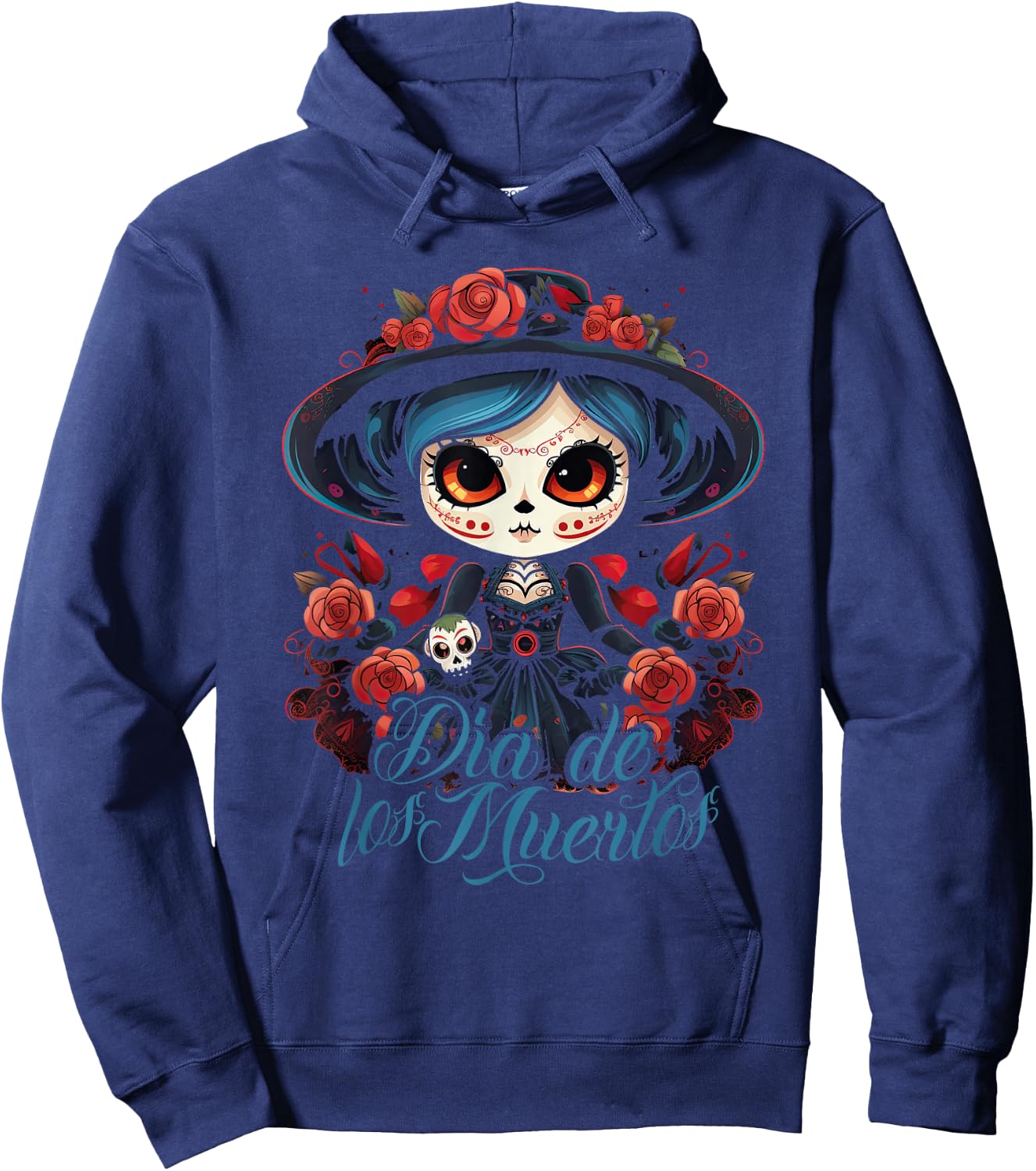 La Catrina Dress Stylish Day of the Dead Costume La Catrina Hoodie - Hoodie | Navy