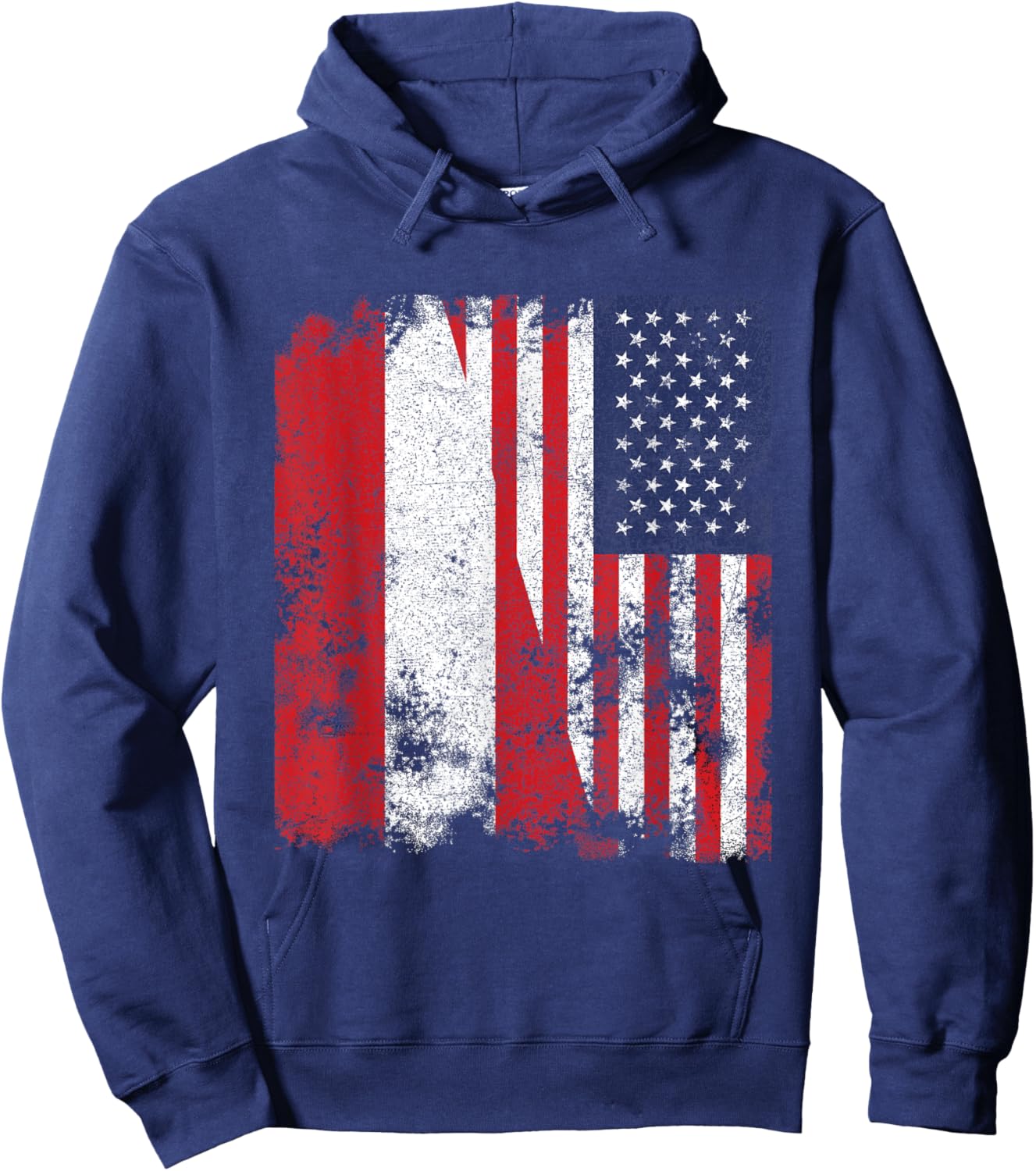Austria USA Flag Distressed - Half American Kids Men Hoodie - Hoodie | Navy