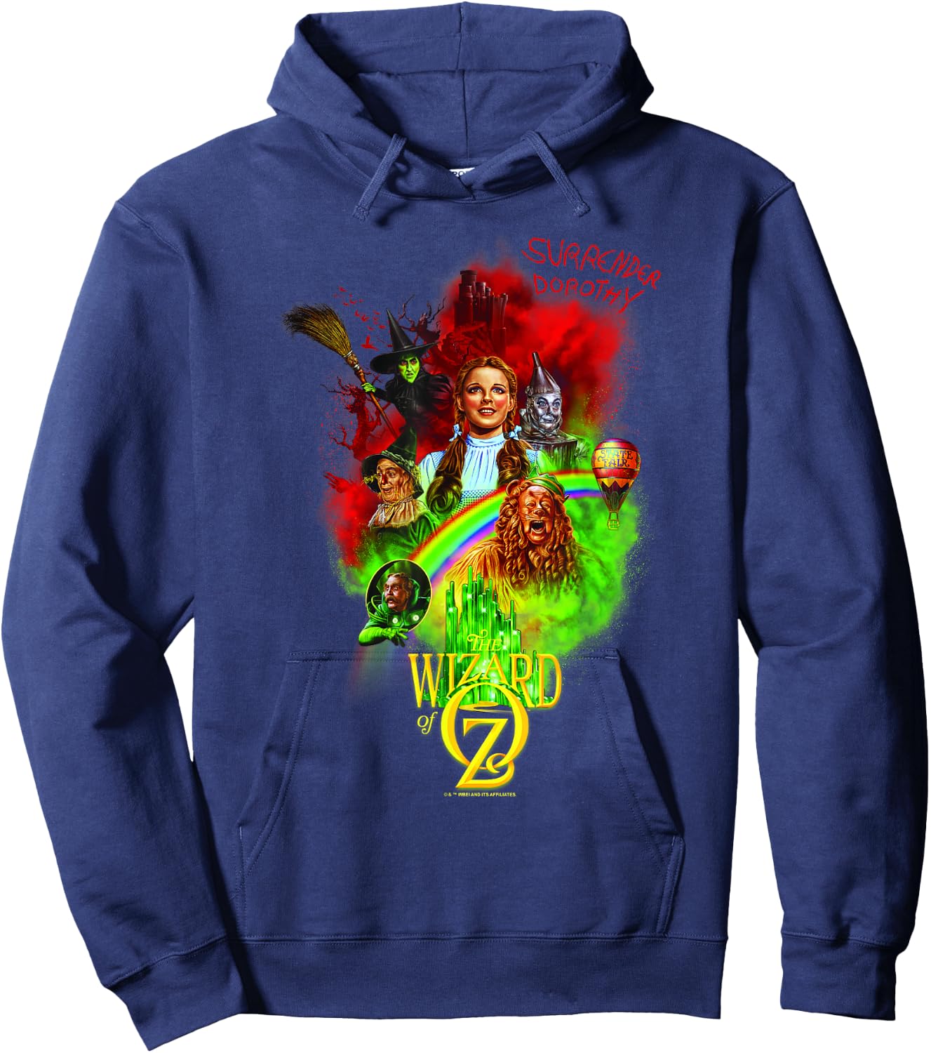 WB100 The Wizard of Oz Surrender Dorothy Rainbow Poster Hoodie - Hoodie | Navy