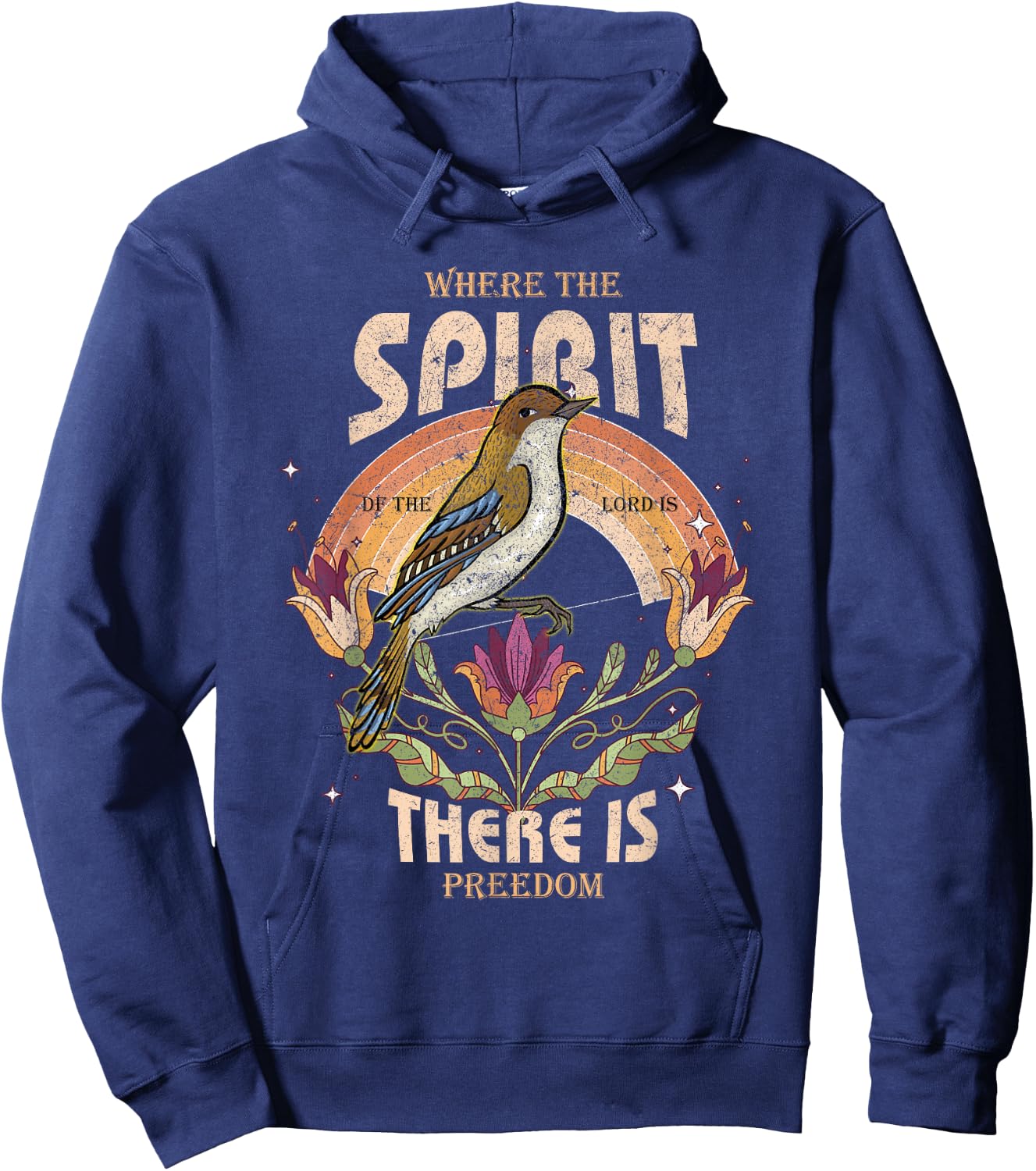 Where The Spirit Of The Lord Is There Is Freedom Christian Hoodie - Hoodie | Navy