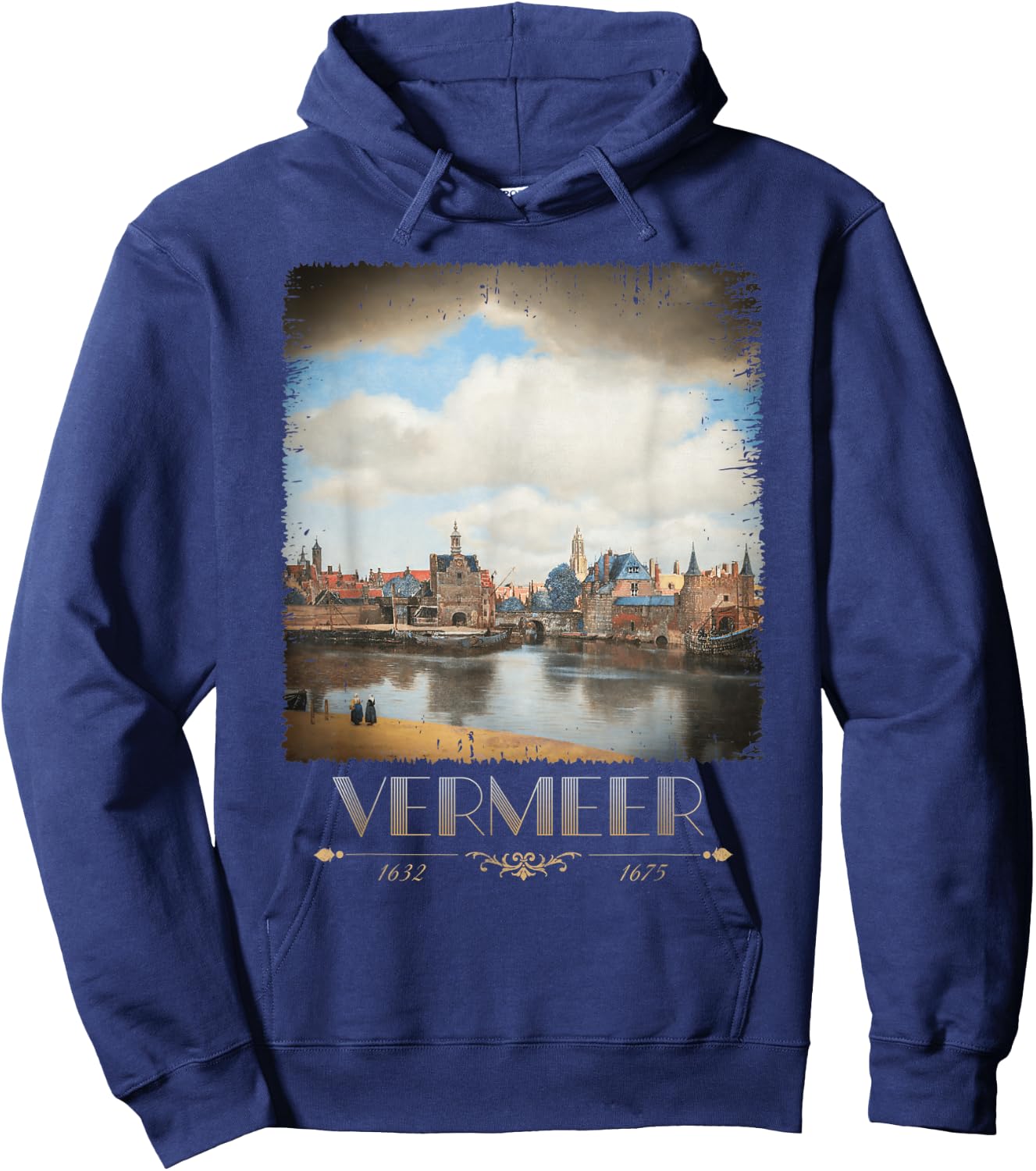 Jan Vermeer View of Delft Baroque Painting Cool Art Hoodie - Hoodie | Navy