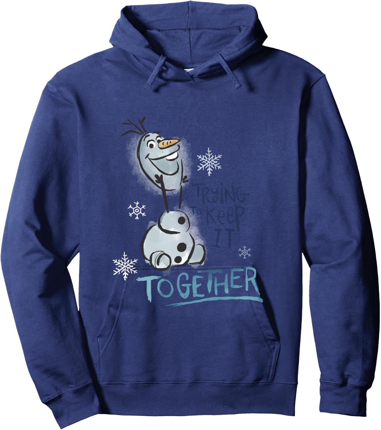 Disney Frozen Olaf Smiling Trying To Keep It Together Poster Hoodie - Hoodie | Navy
