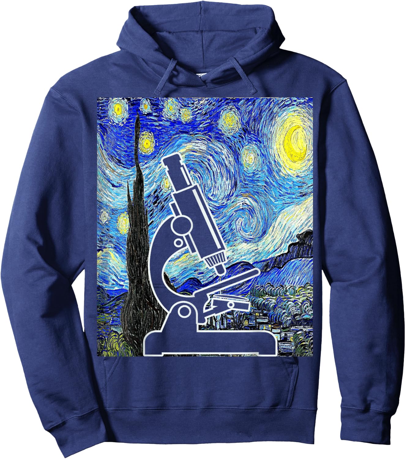 Microscope Starry Night Lab Scientist Lab Tech Biologist Hoodie - Hoodie | Navy