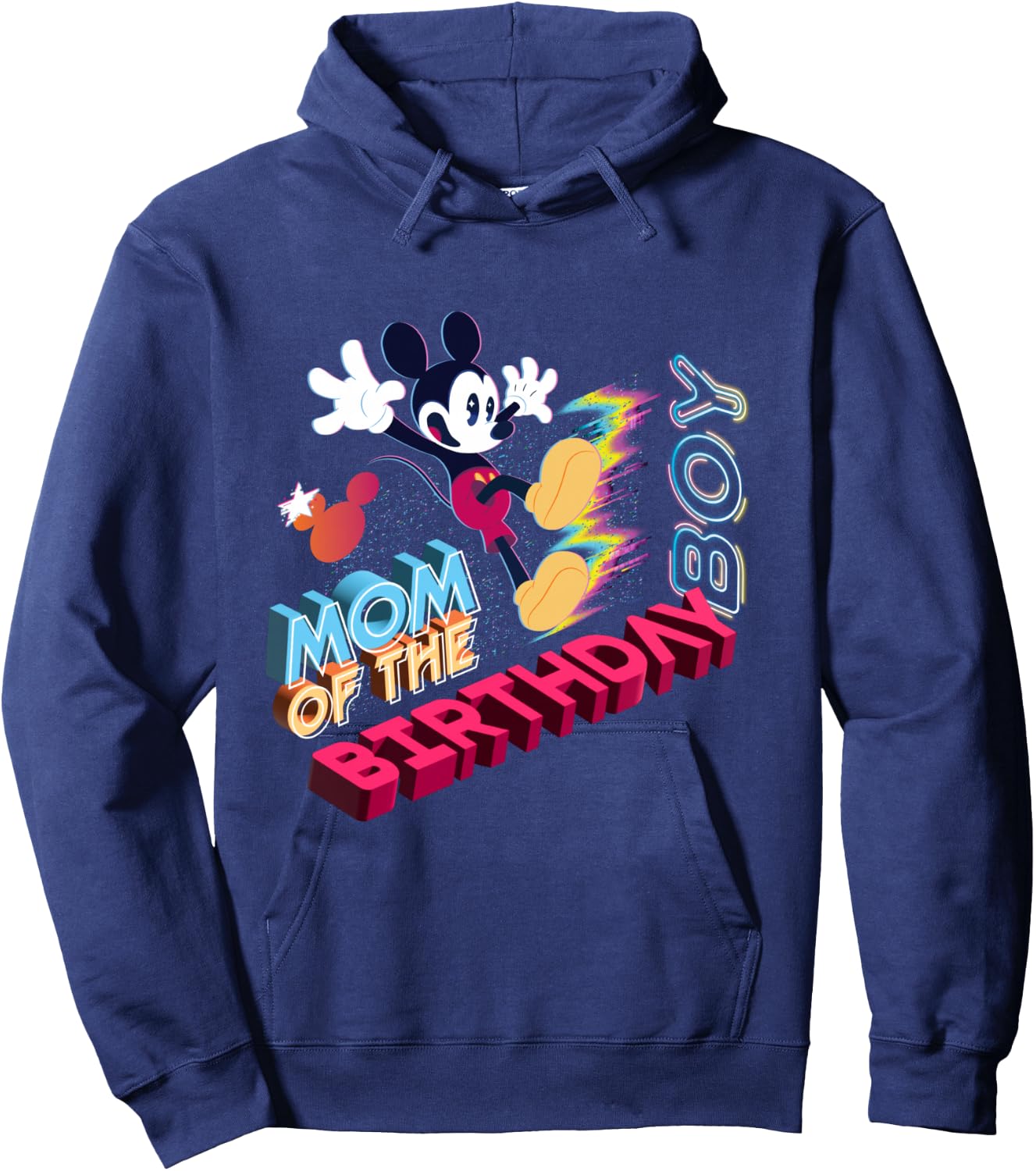Disney Mickey Mouse Family Star Mom of the Birthday Boy Hoodie - Hoodie | Navy