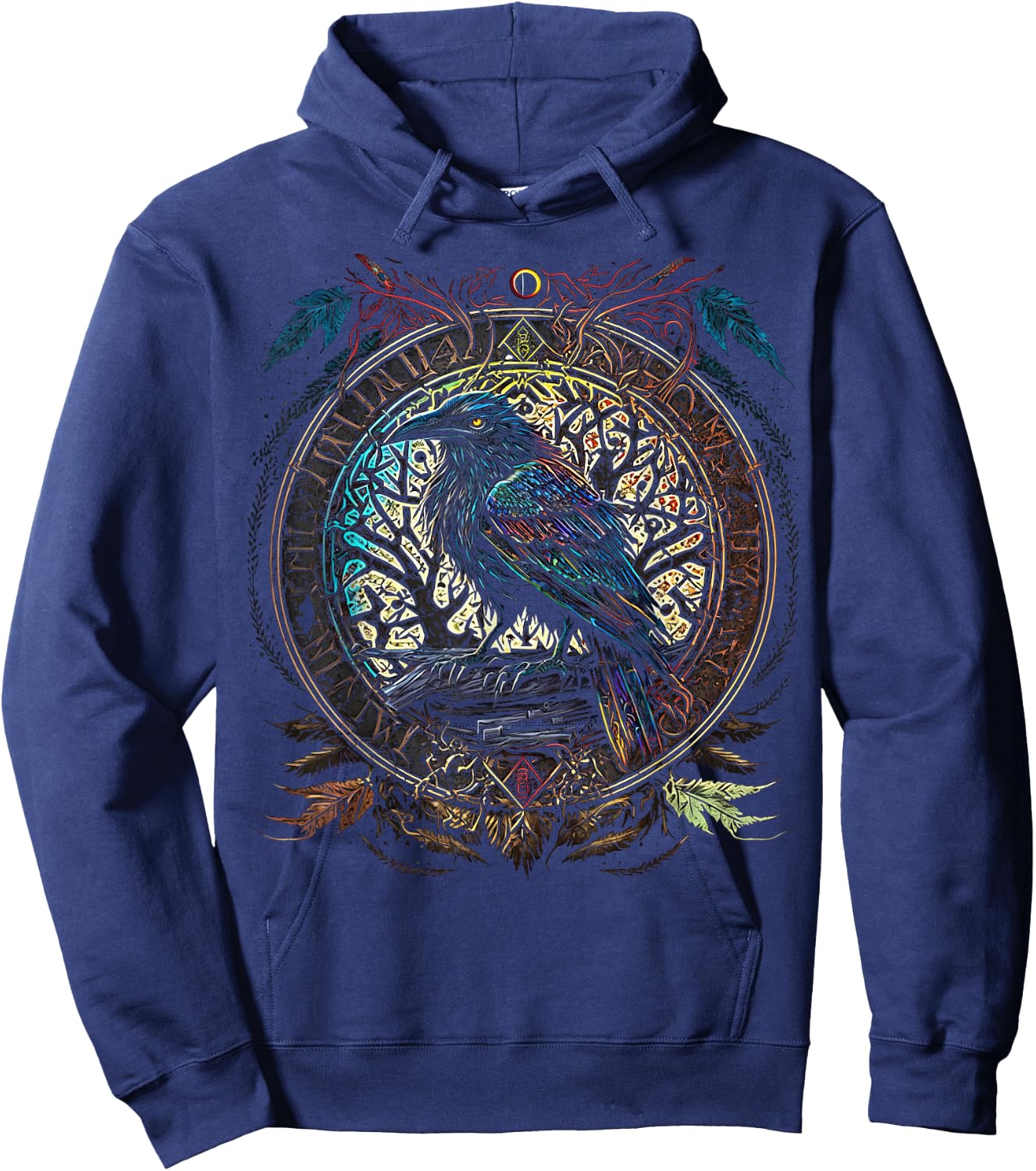 Odin's Raven Northman Valhalla Norse Mythology Hoodie - Hoodie | Navy