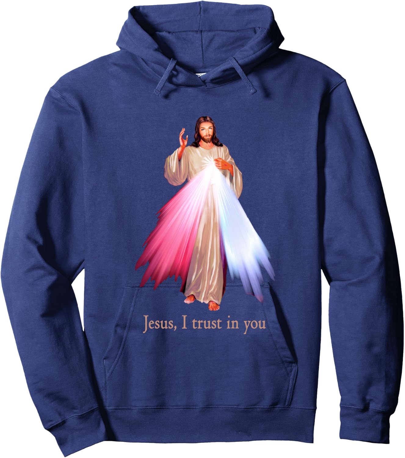 Divine Mercy Jesus I trust in You Hoodie - Hoodie | Navy