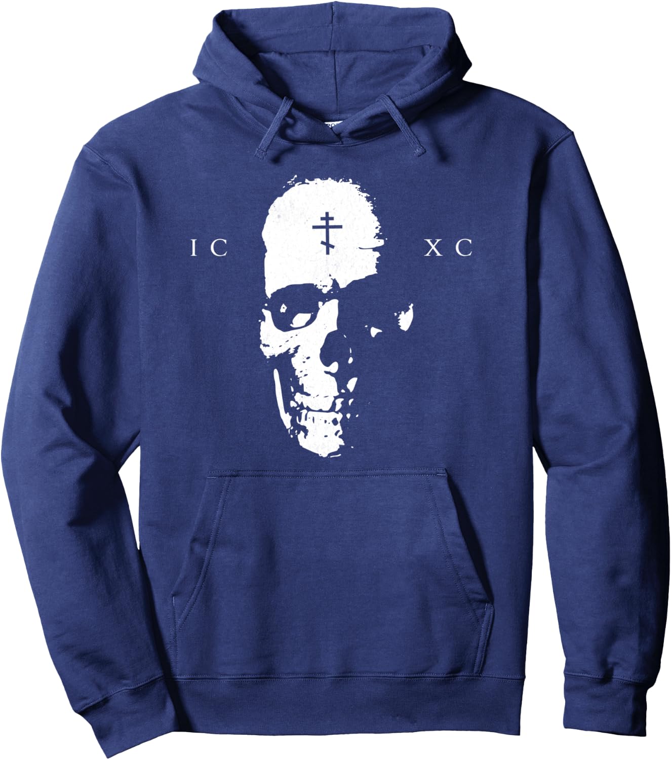 ICXC, Orthodox Christian Skull Hoodie - Hoodie | Navy