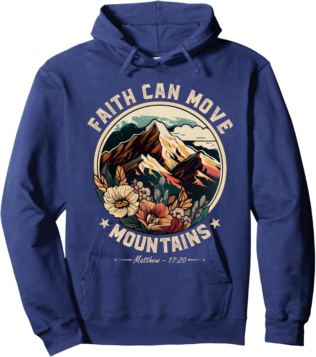 Faith Can Move Mountains Christian Men Women Kids Hoodie - Hoodie | Navy